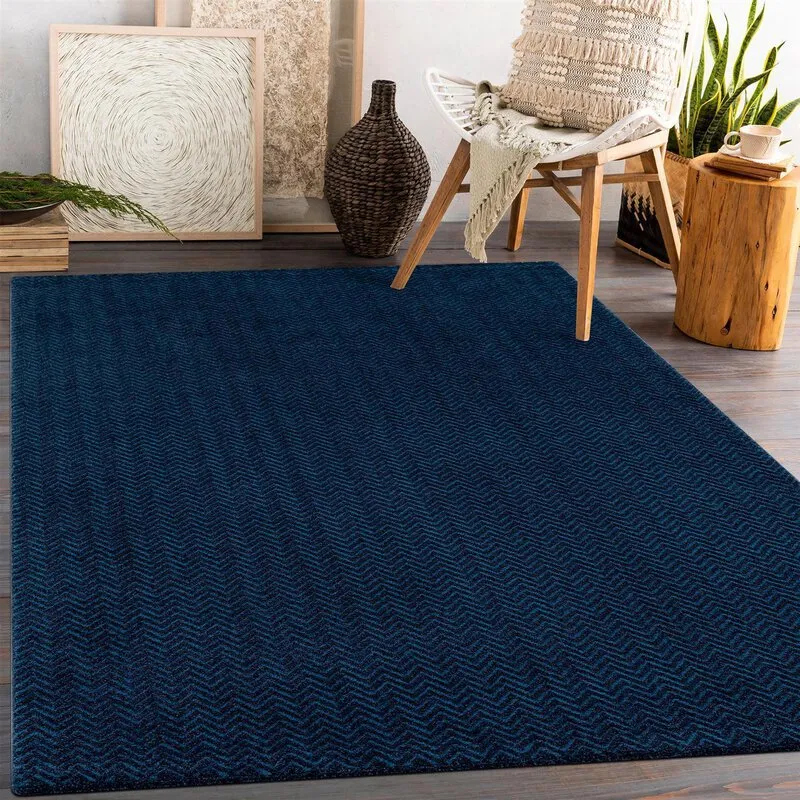 Hoogpolig vloerkleed - Pandora (blauw)