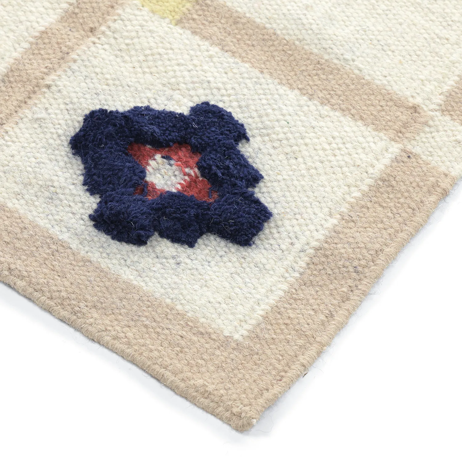 Wollen-vloerkleed - Lausanne Flatweave Tufted Premium (wit/beige)