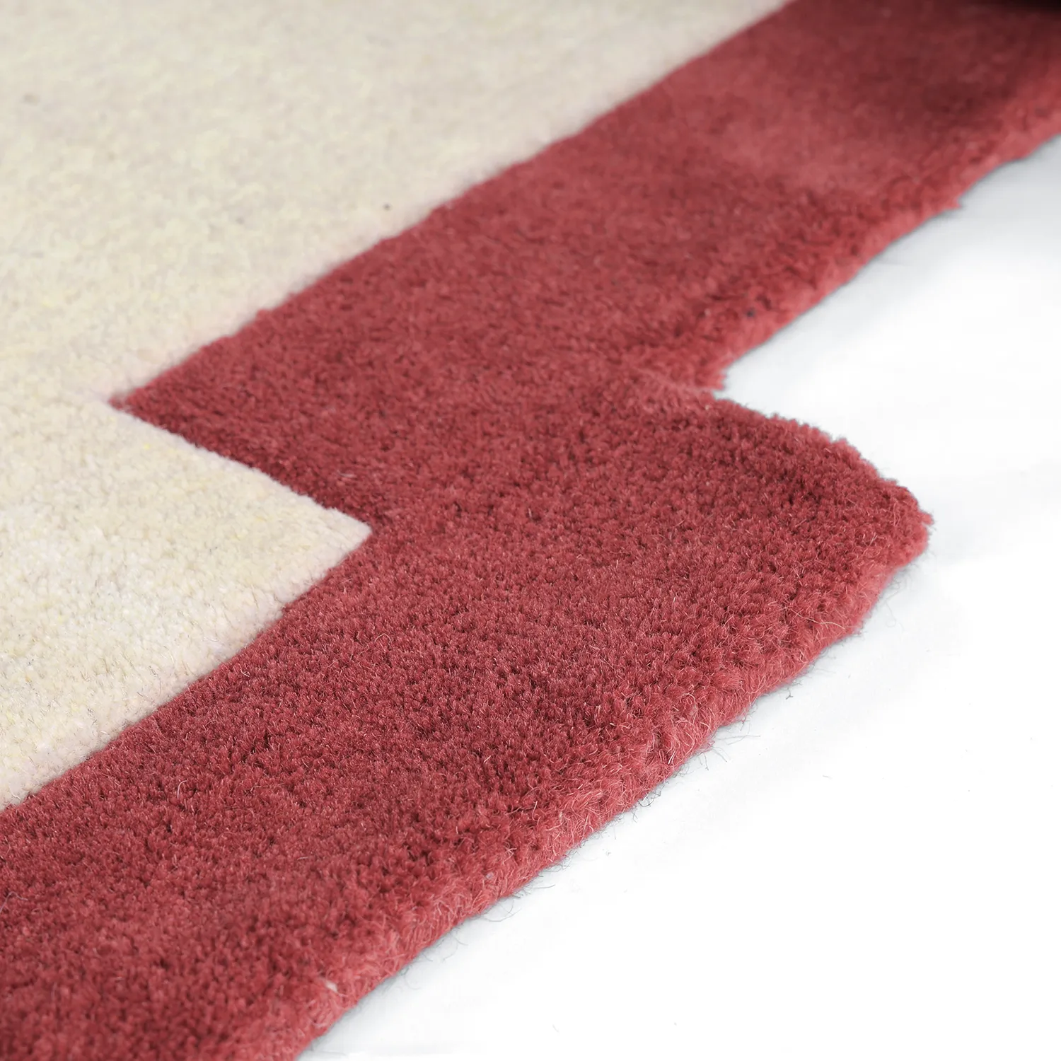 Wollen-vloerkleed - Agra Hand Tufted Wool Premium (crème/rood)