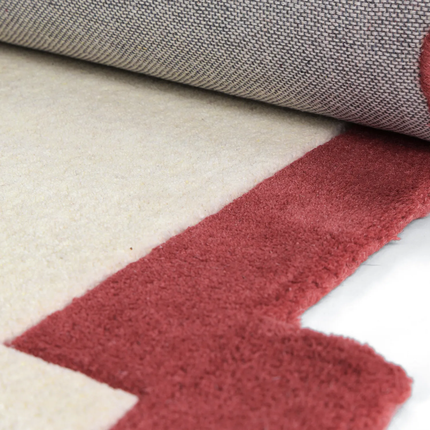 Wollen-vloerkleed - Agra Hand Tufted Wool Premium (crème/rood)