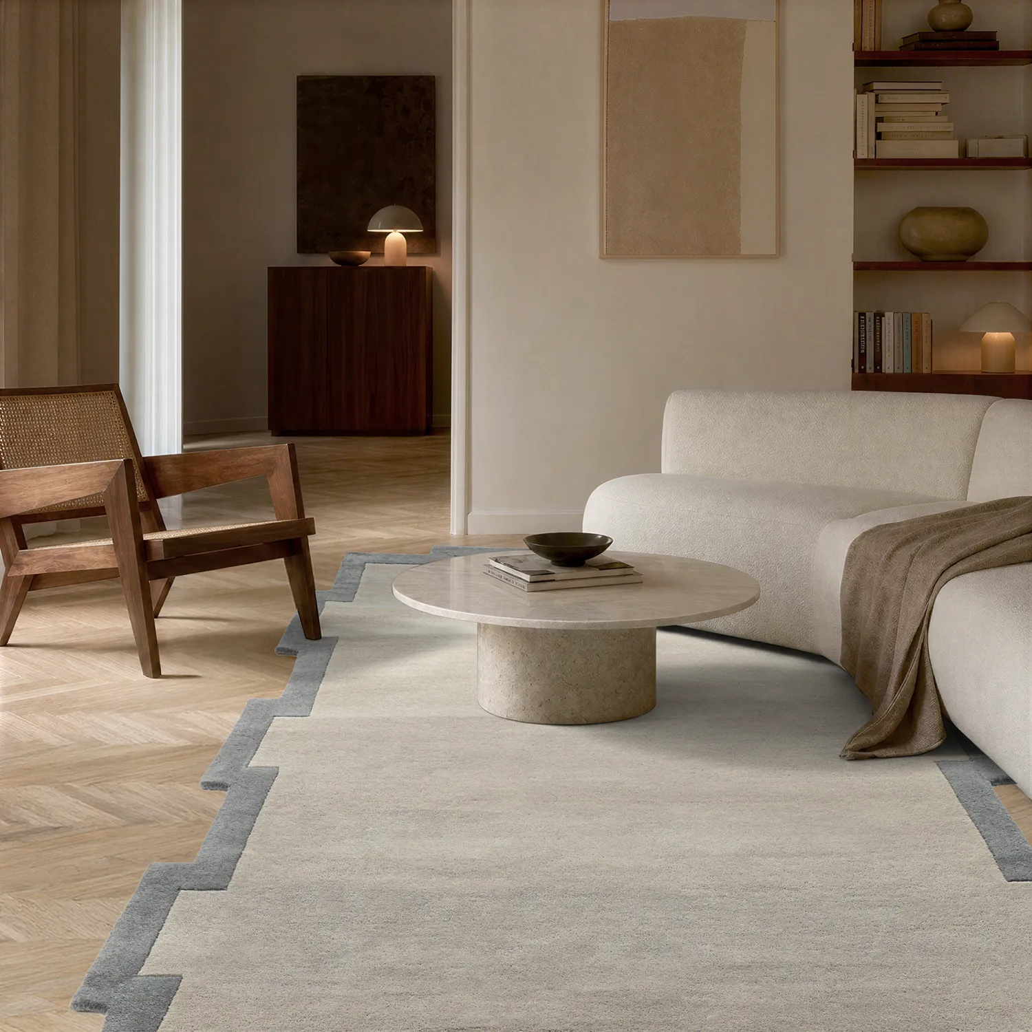 Wollen-vloerkleed - Agra Hand Tufted Wool Premium (grijs)