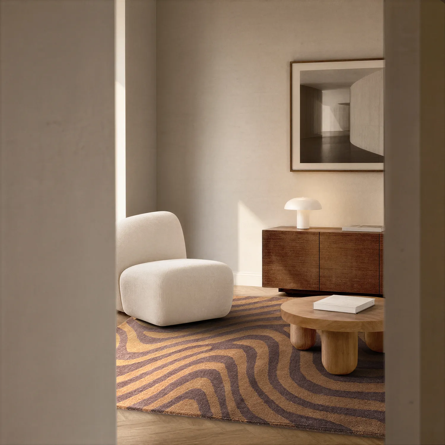 Wollen-vloerkleed - Aiz Hand Tufted Wool Premium (bruin)