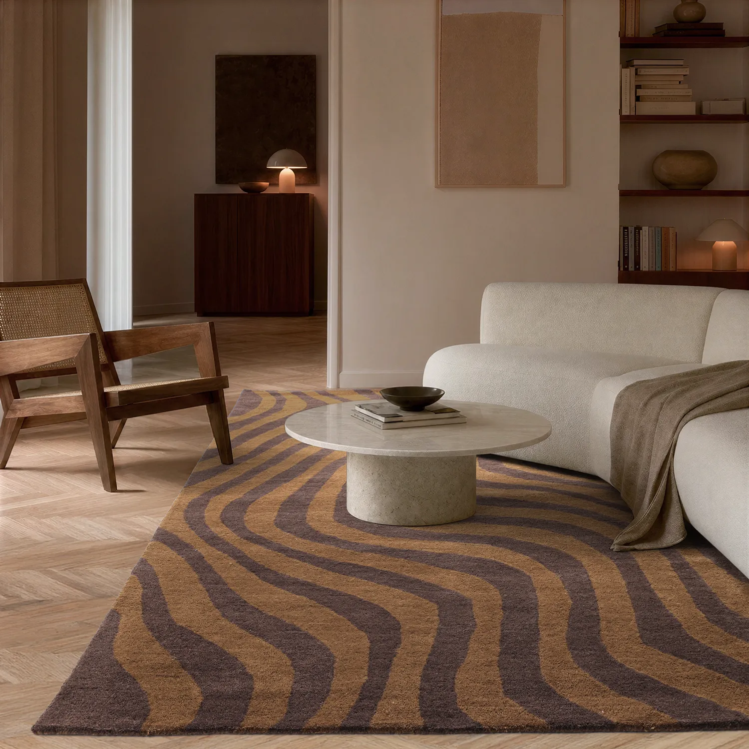 Wollen-vloerkleed - Aiz Hand Tufted Wool Premium (bruin)