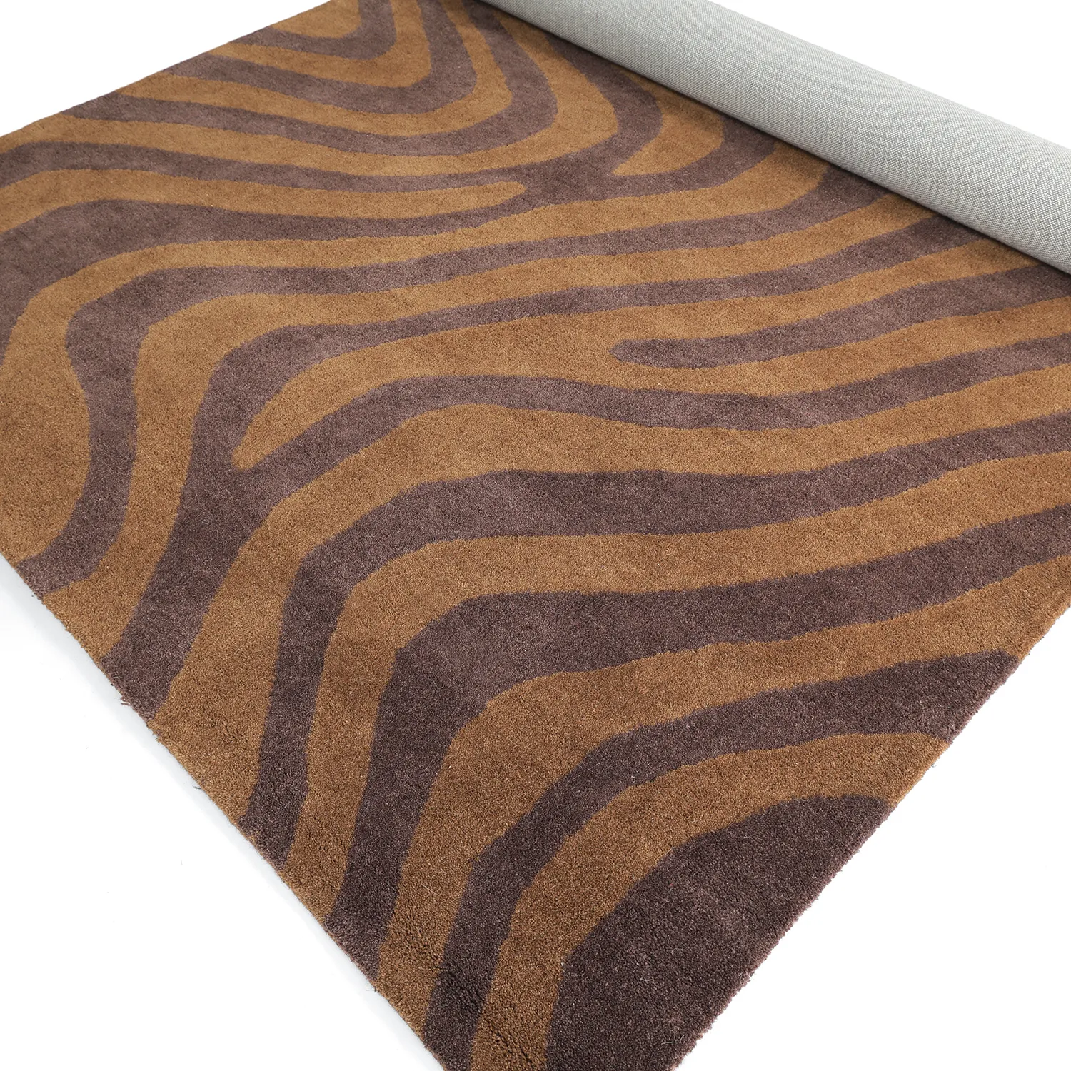Wollen-vloerkleed - Aiz Hand Tufted Wool Premium (bruin)
