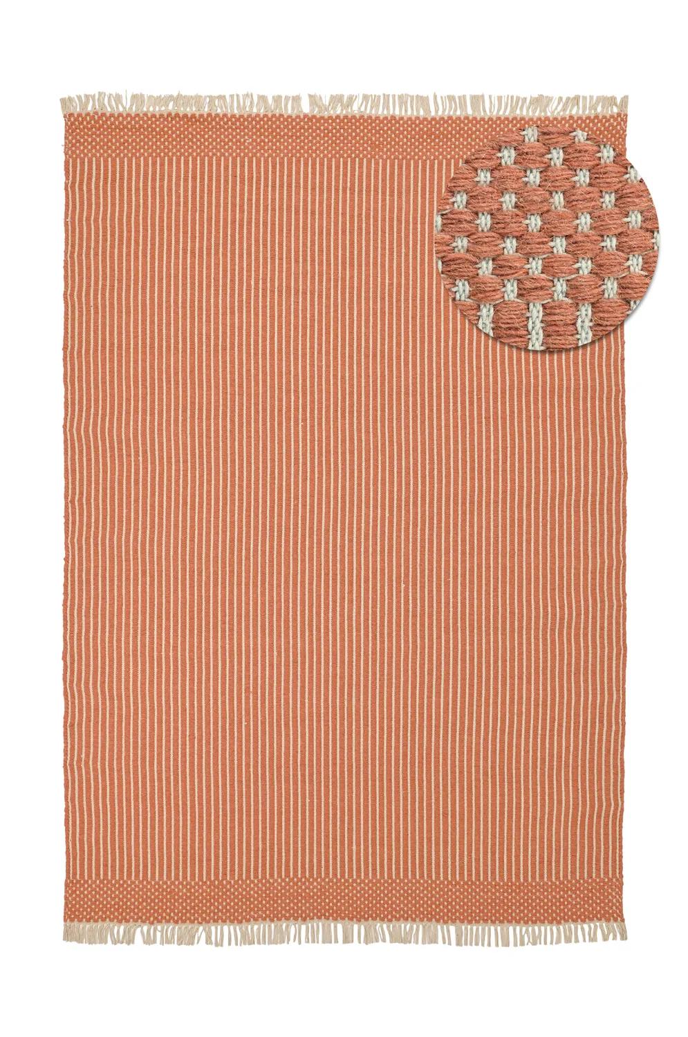 Wollen-vloerkleed - Arbil (terracotta/wit)