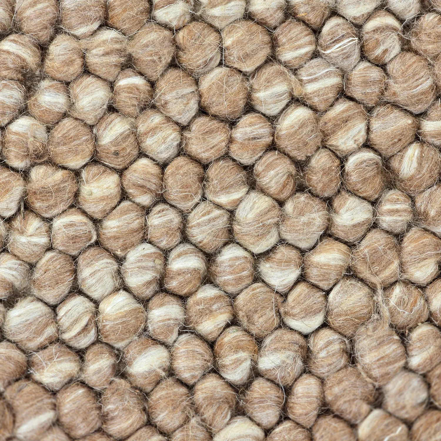 Wollen-vloerkleed - Avafors Wool Bubble (lichtbruin/wit)