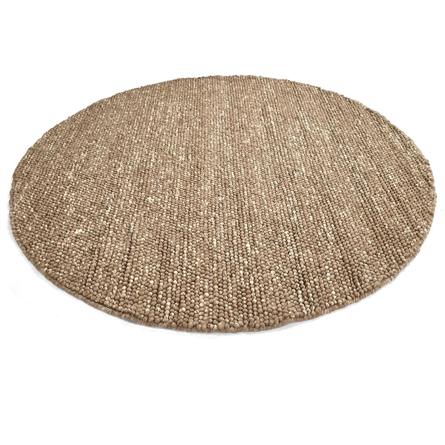 Rond vloerkleed - Avafors Wool Bubble (lichtbruin/wit)