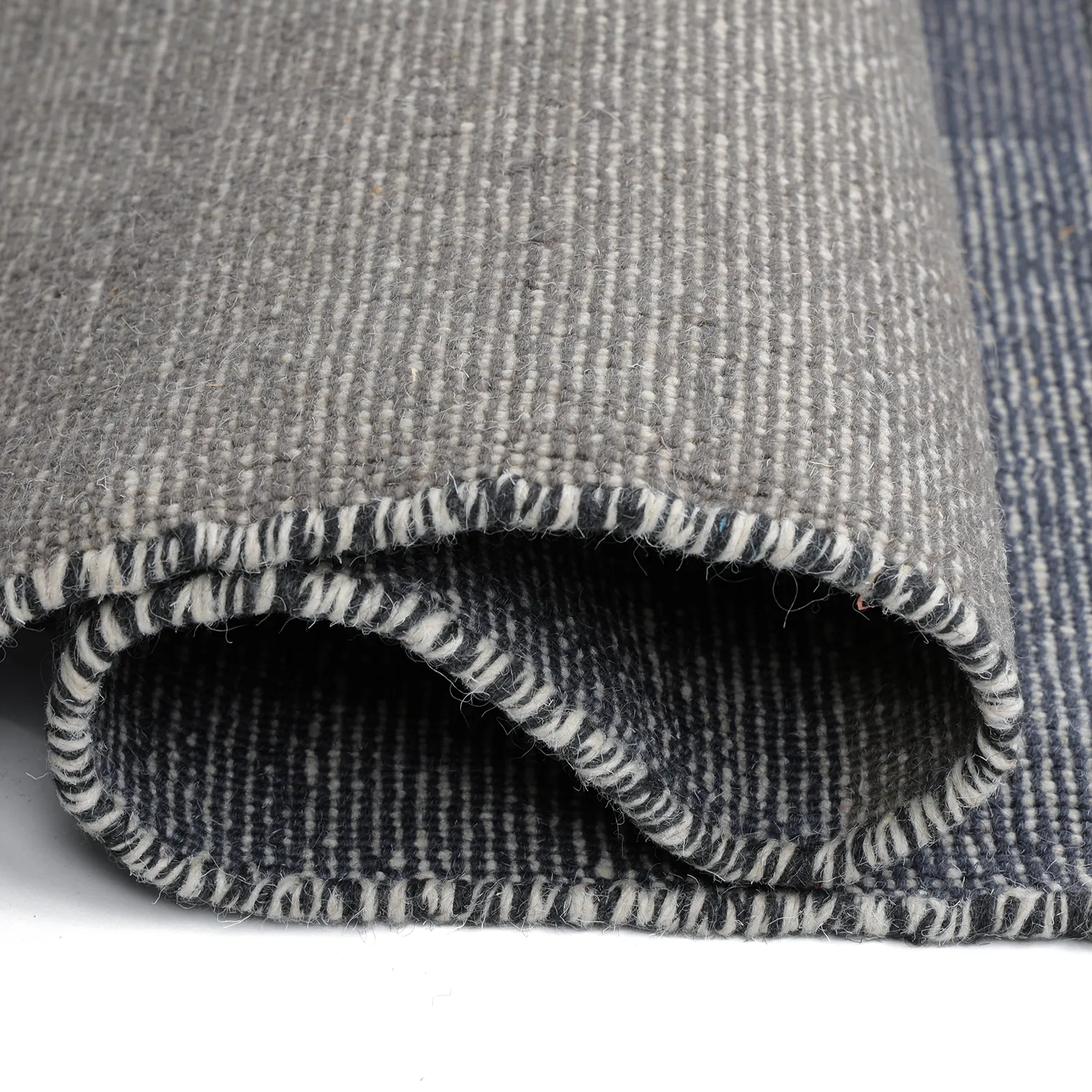 Wollen-vloerkleed - Chaves (blauw/grijs/wit)