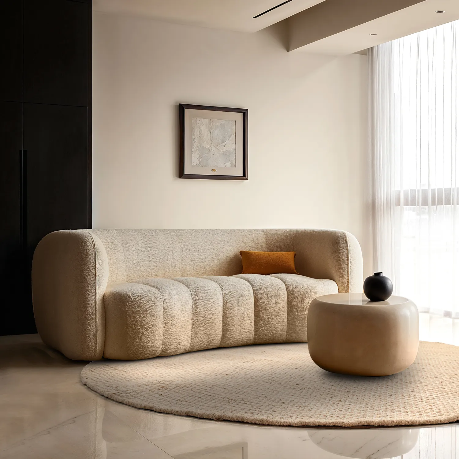 Rond vloerkleed - Coastal (beige)