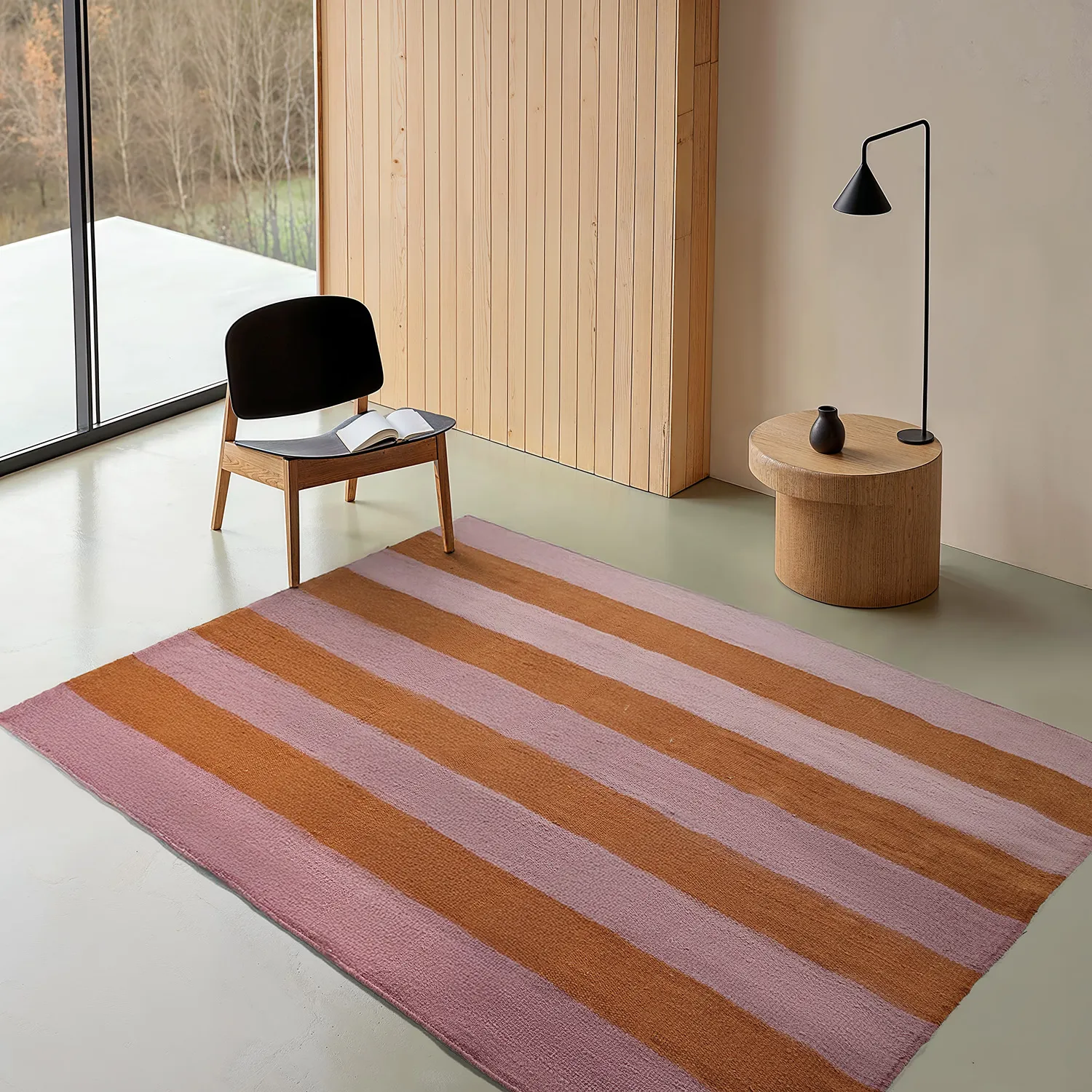 Wollen-vloerkleed - Garine (oranje/roze)