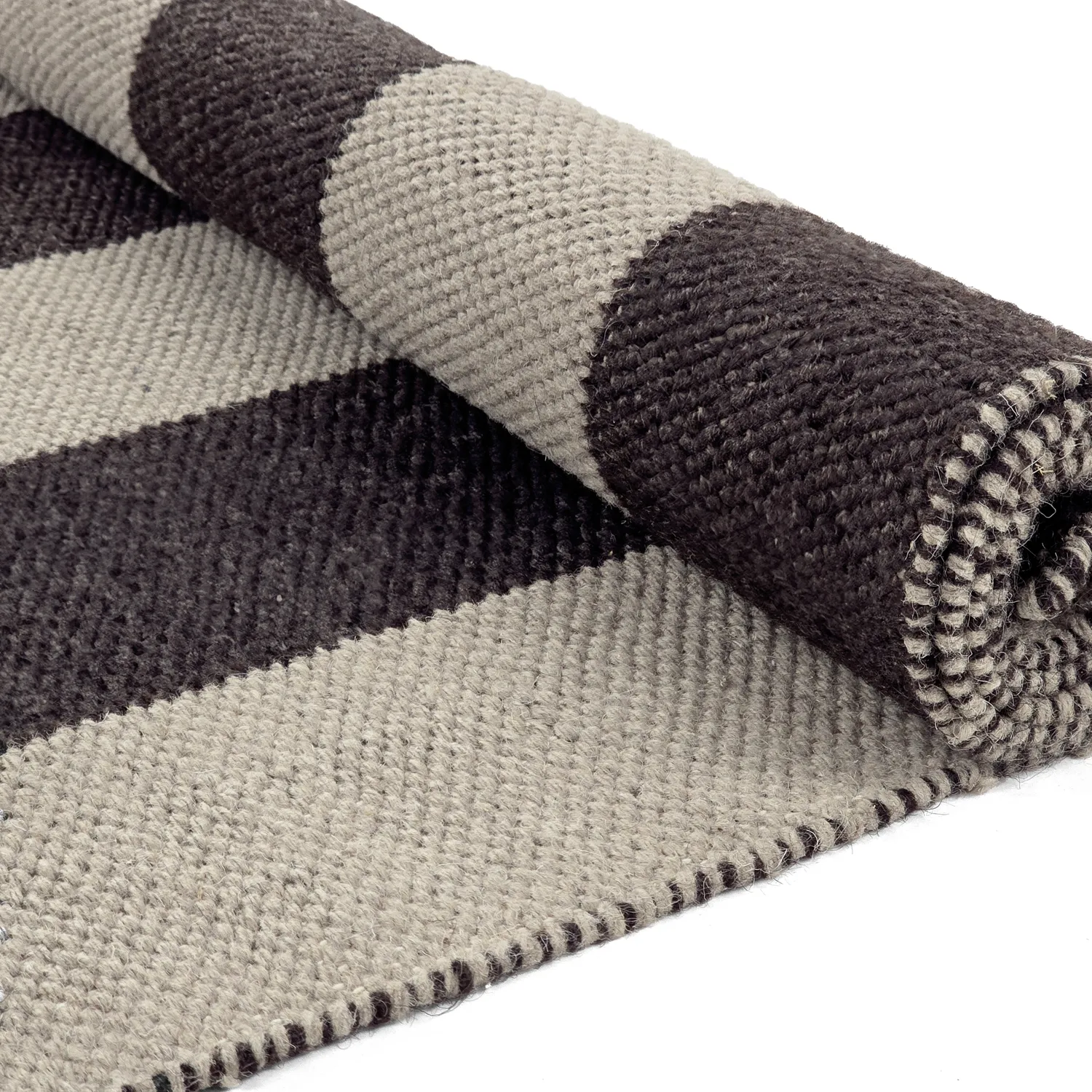 Wollen-vloerkleed - Garine (zwart/beige)