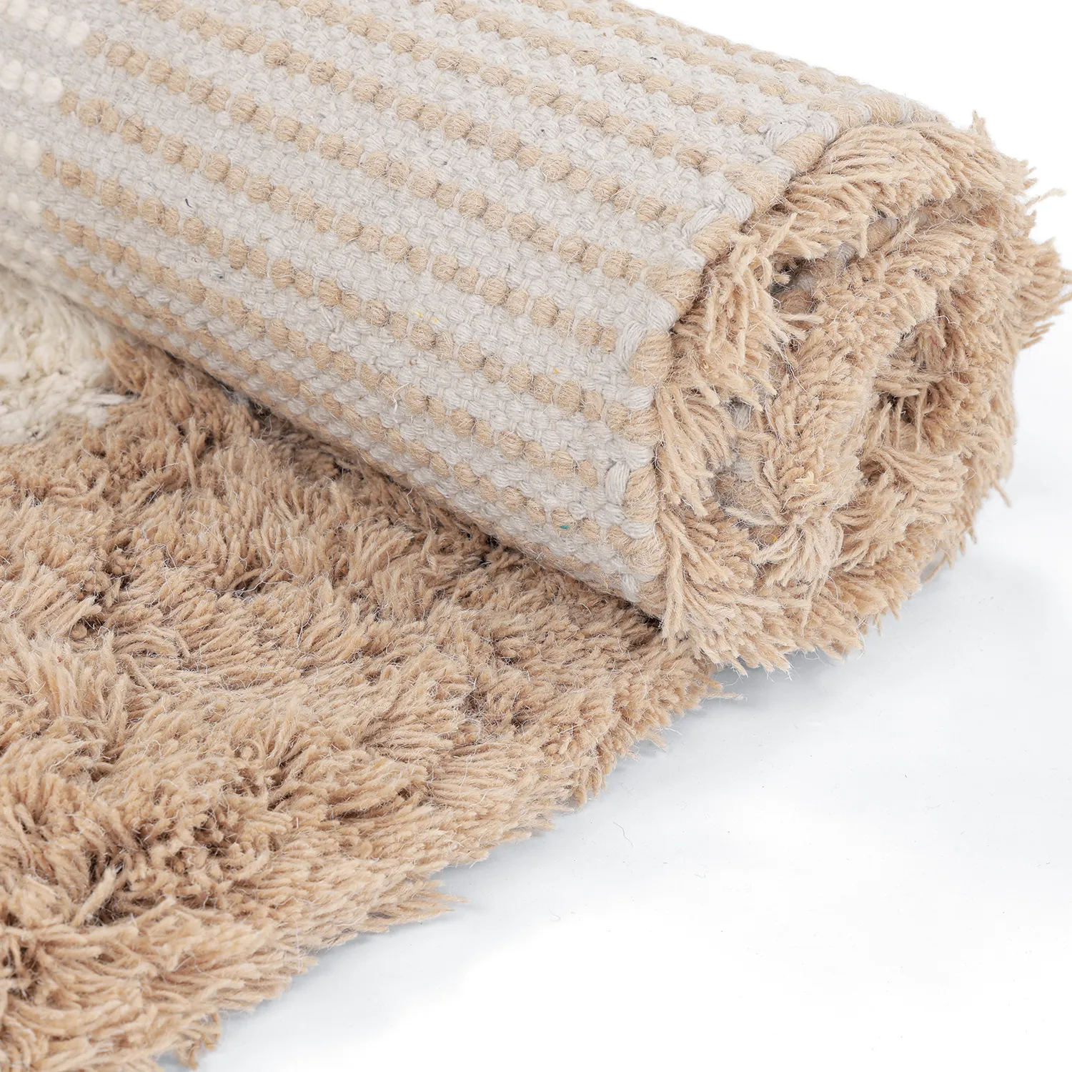 Wollen-vloerkleed - Khenifra Handknot Wool Premium (crème/beige)