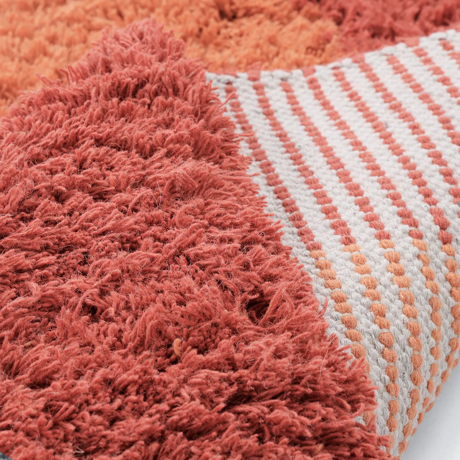 Wollen-vloerkleed - Khenifra Handknot Wool Premium (oranje/rood)