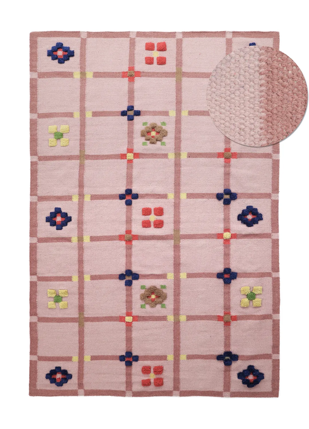 Wollen-vloerkleed - Lausanne Flatweave Tufted Premium (roze)