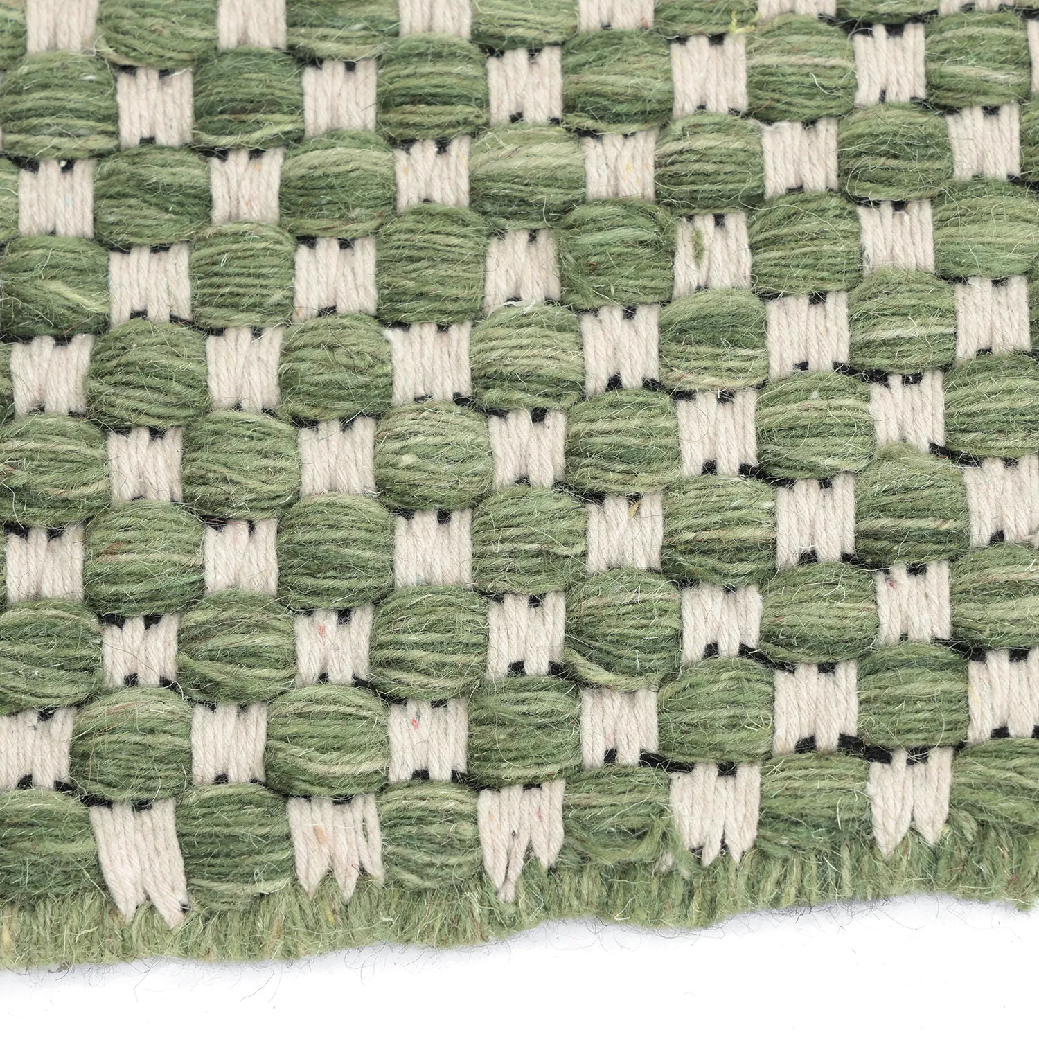 Rond vloerkleed - Ovelia (groen/wit)