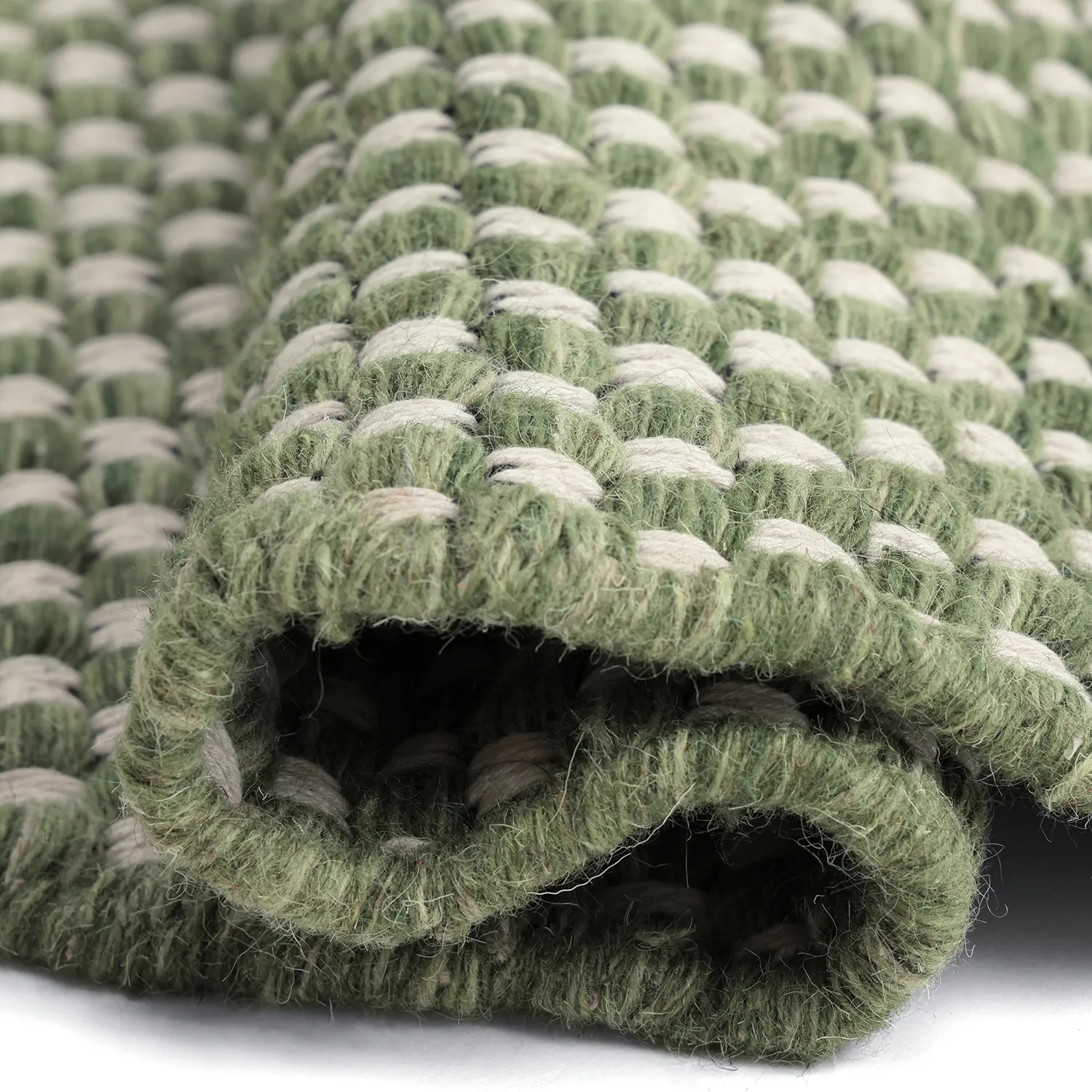 Rond vloerkleed - Ovelia (groen/wit)