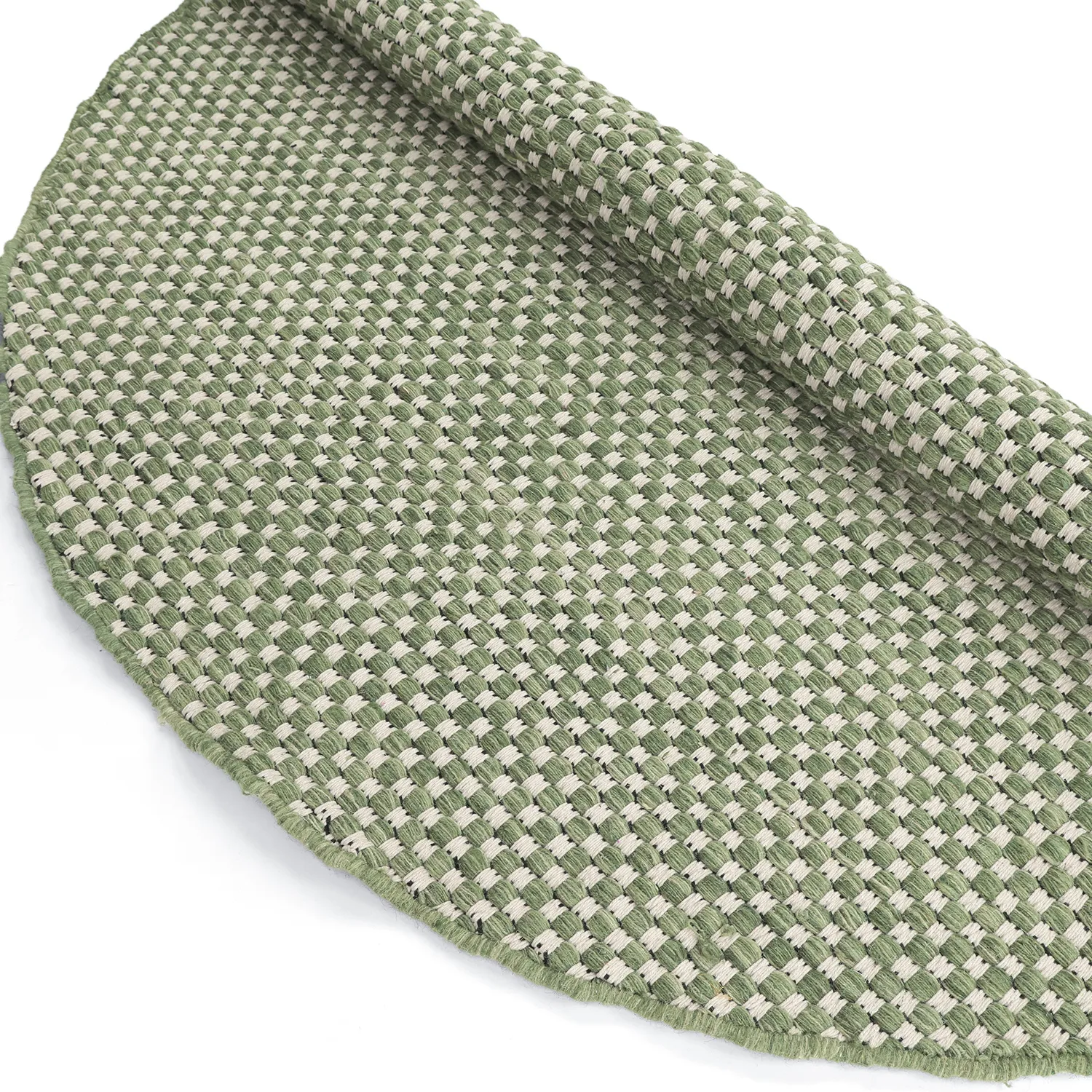 Rond vloerkleed - Ovelia (groen/wit)