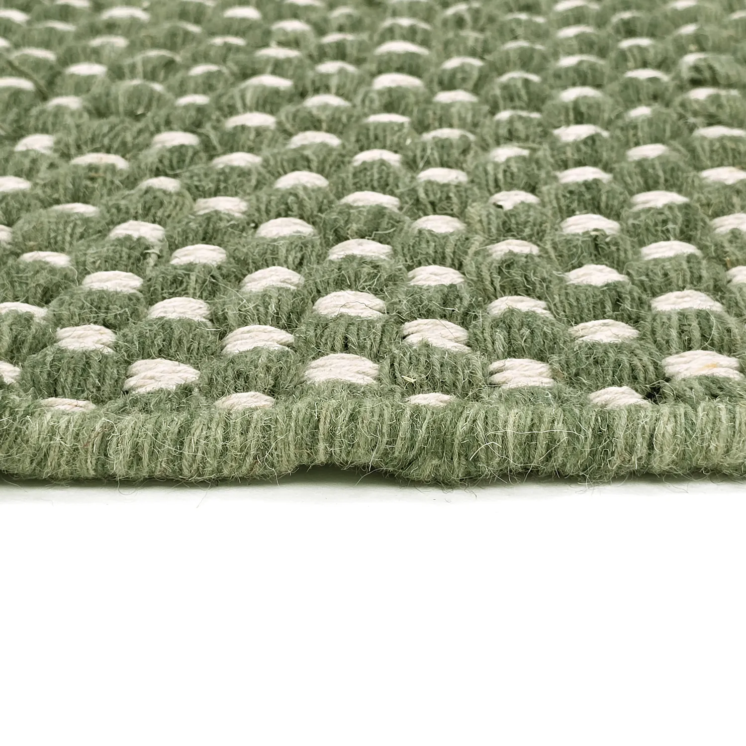 Wollen-vloerkleed - Ovelia (groen/wit)
