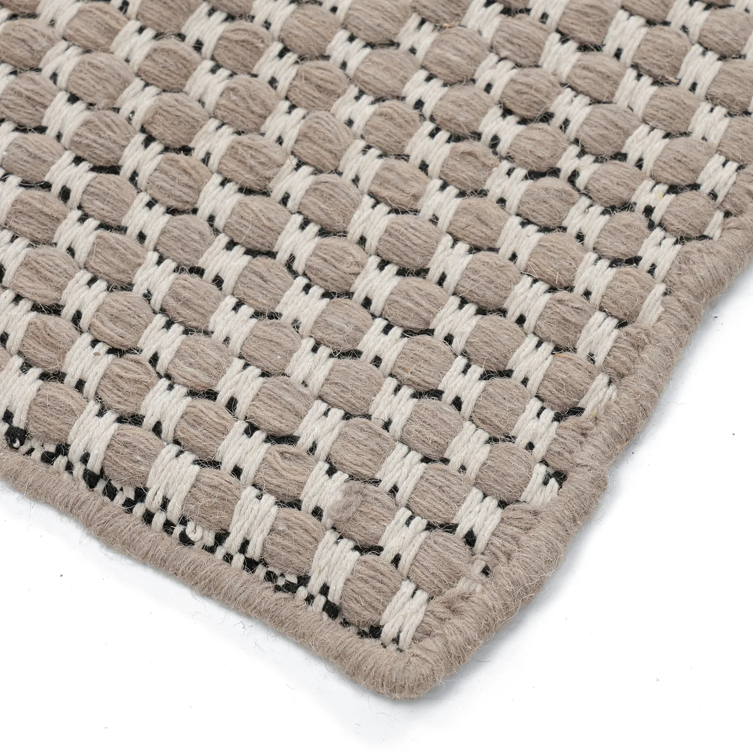 Wollen-vloerkleed - Ovelia (taupe/wit)