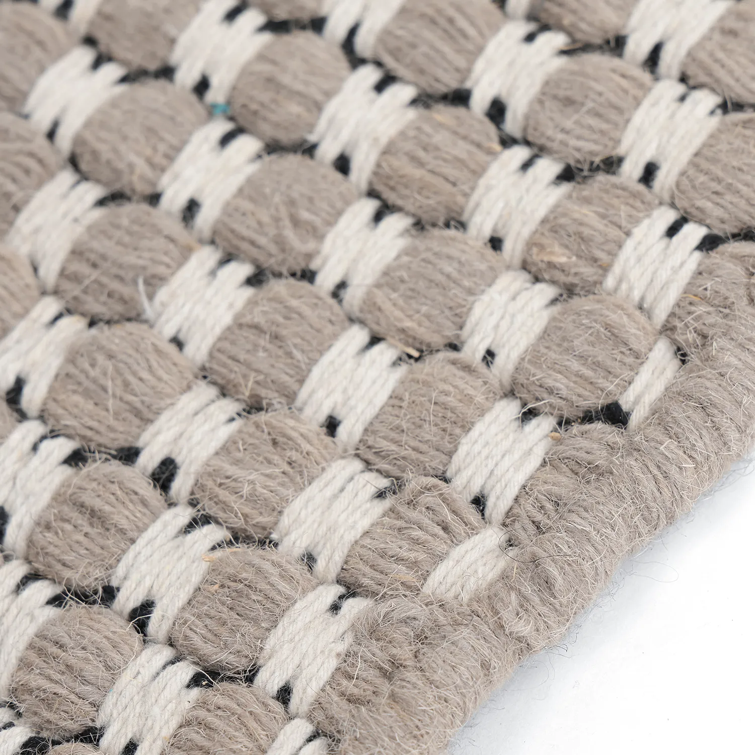 Wollen-vloerkleed - Ovelia (taupe/wit)