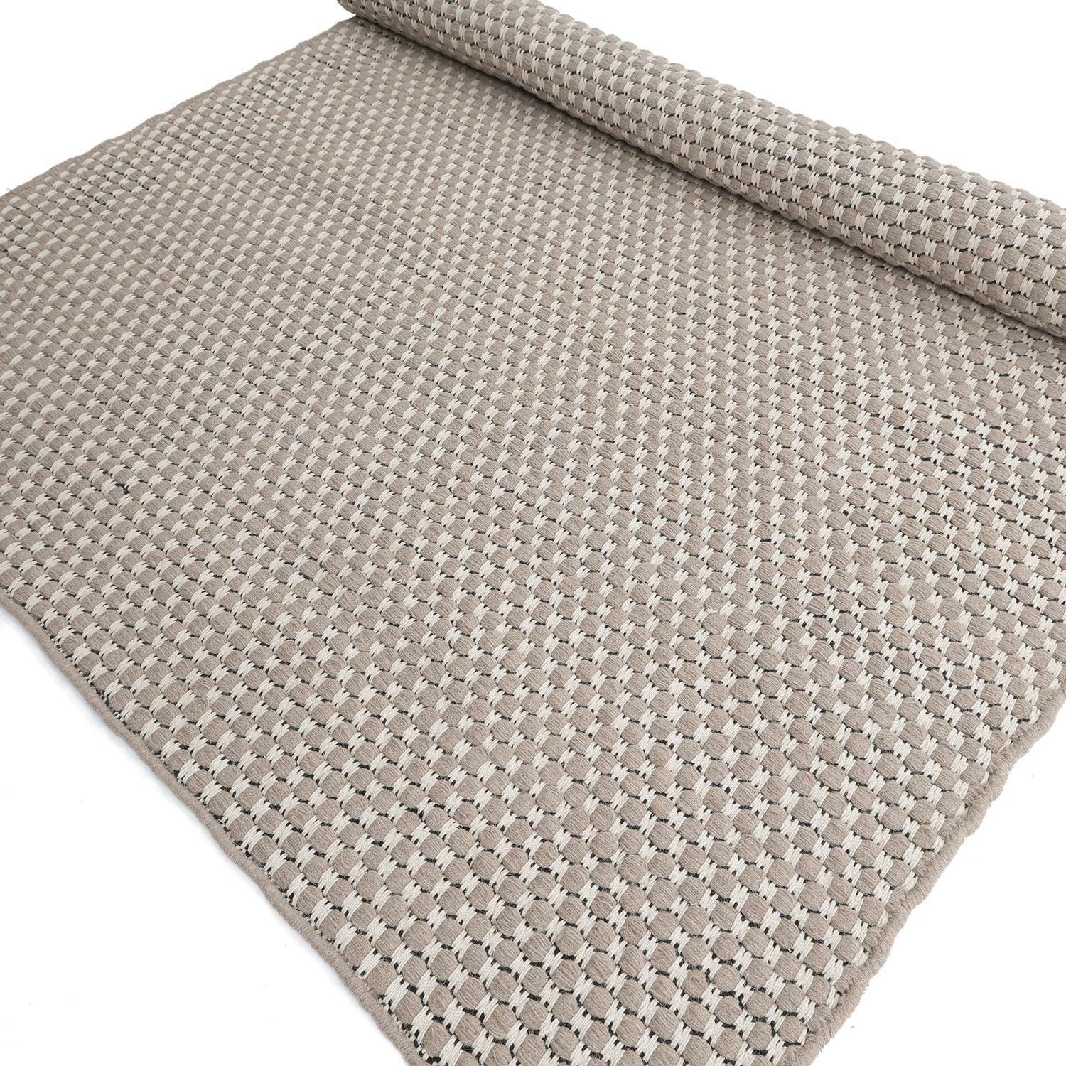 Wollen-vloerkleed - Ovelia (taupe/wit)