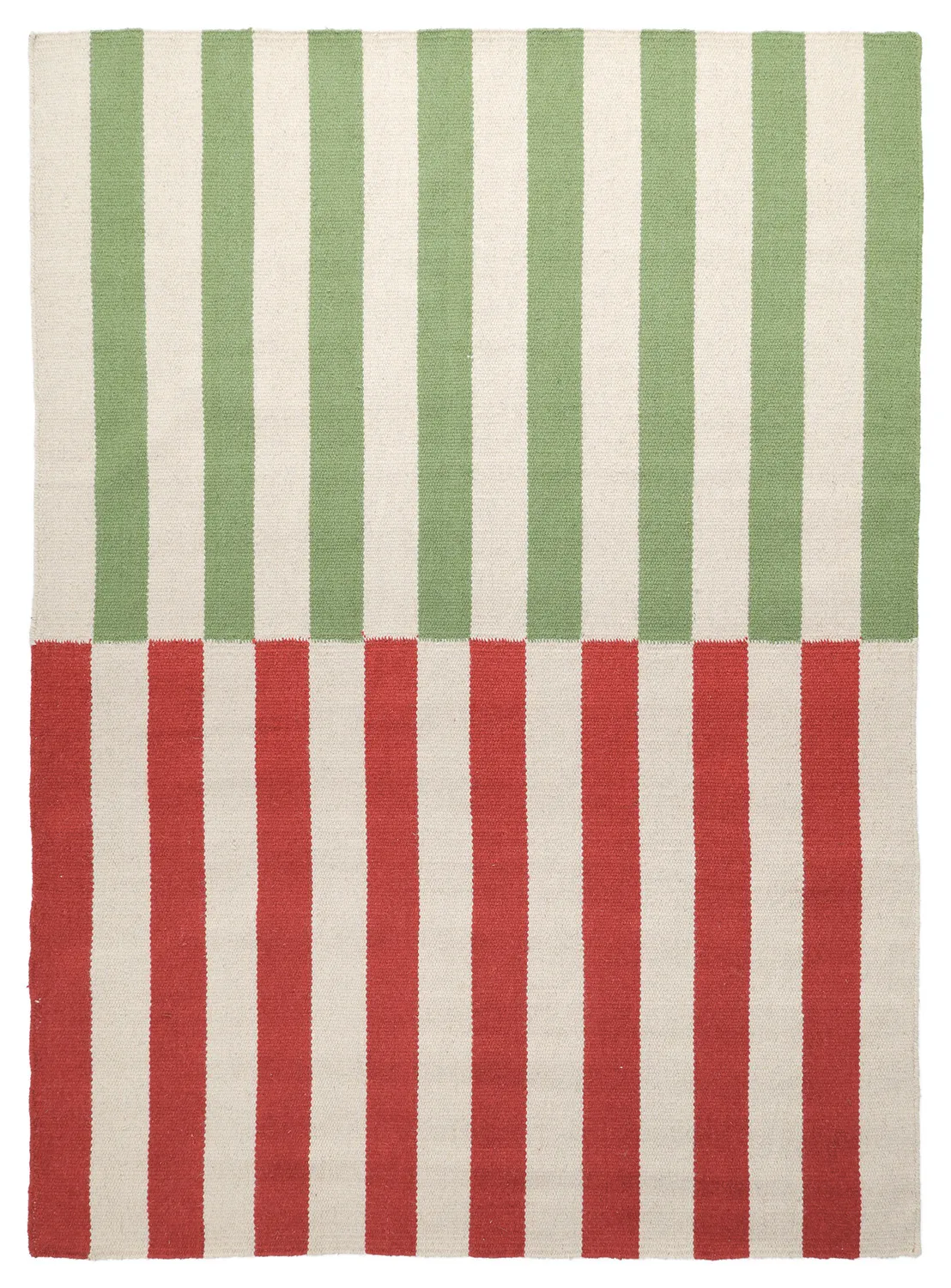 Wollen-vloerkleed - Peniche (crème/groen/rood)