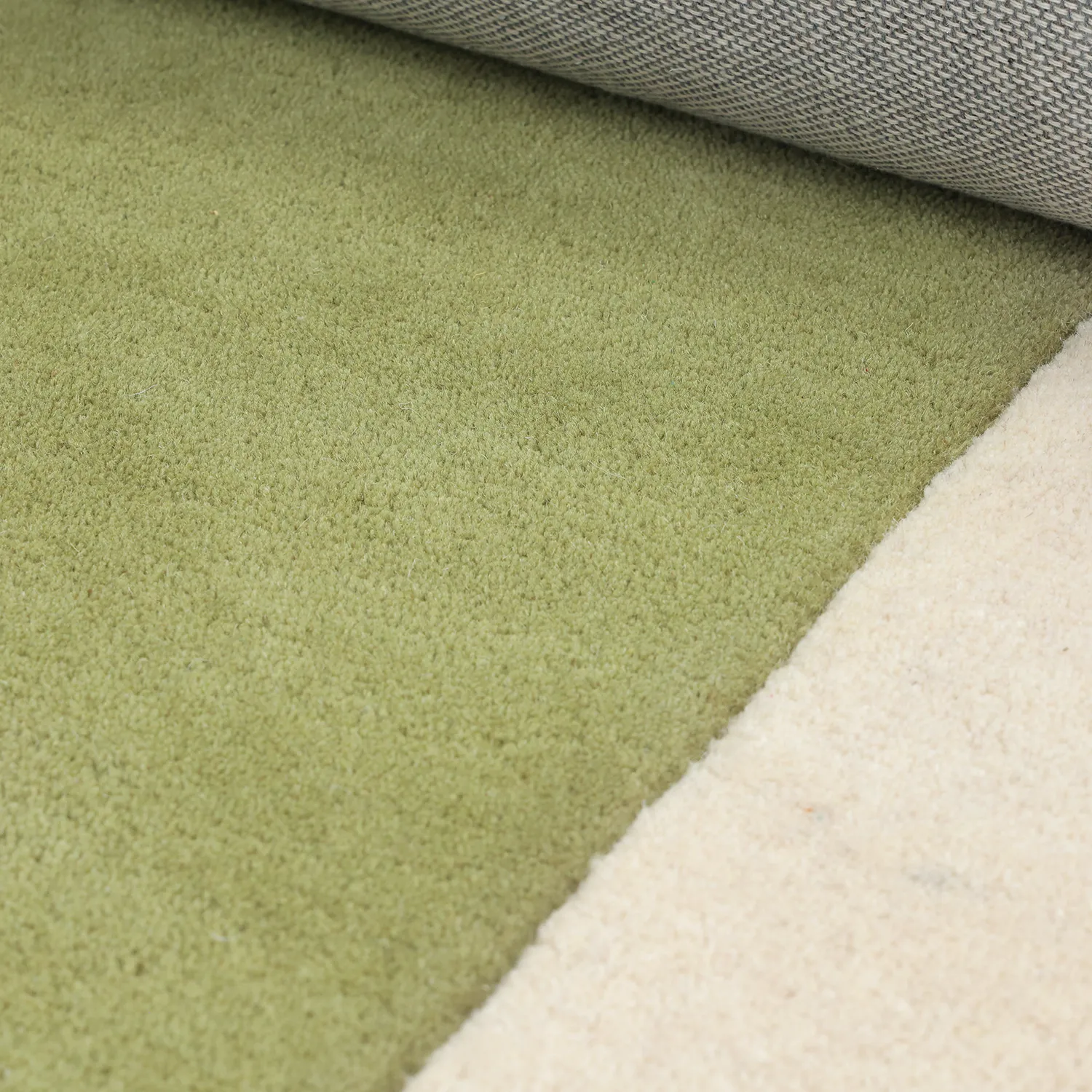 Wollen-vloerkleed - Puri Hand Tufted Wool Premium (groen/crème)