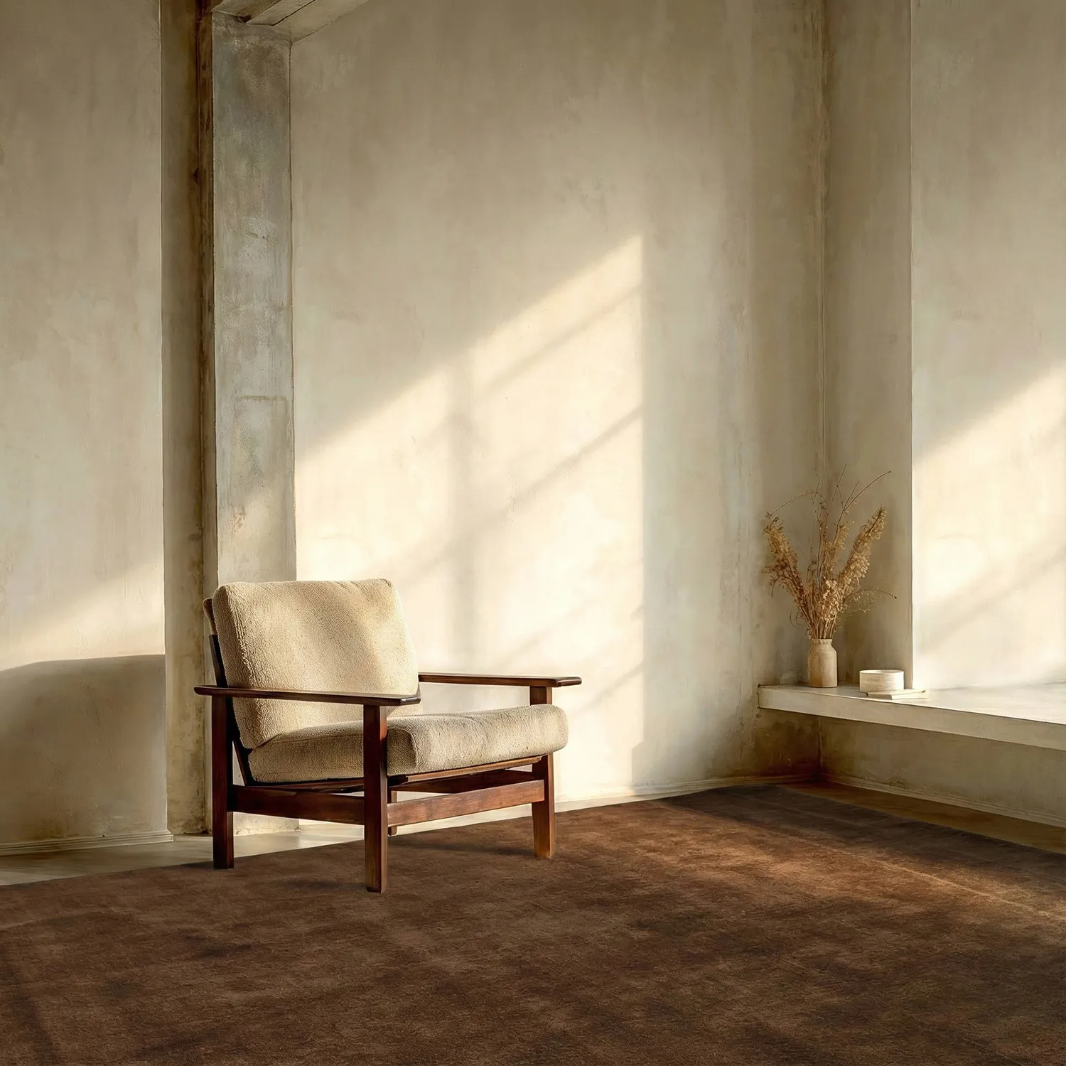 Wollen-vloerkleed - Rozel Handloom Wool Premium (bruin)