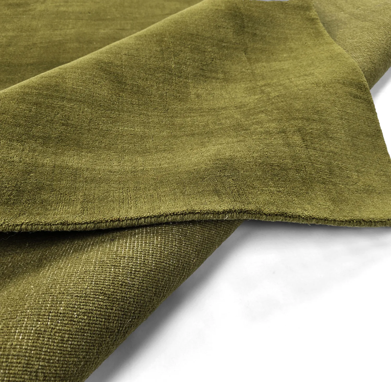 Wollen-vloerkleed - Rozel Handloom Wool Premium (mosgroen)