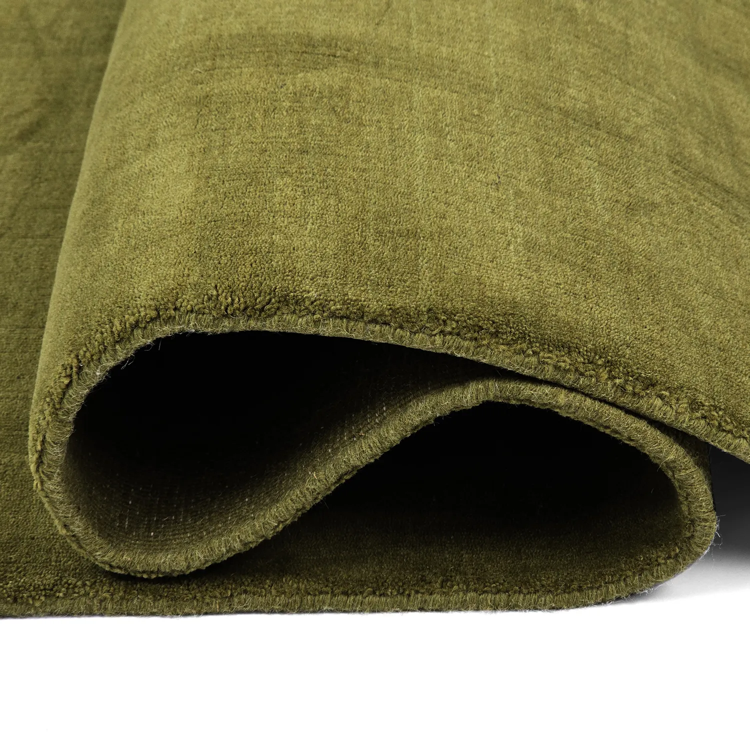 Wollen-vloerkleed - Rozel Handloom Wool Premium (mosgroen)