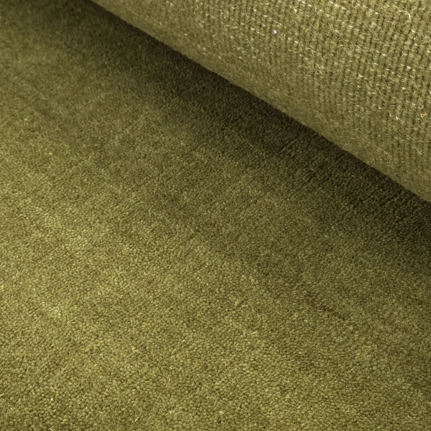 Wollen-vloerkleed - Rozel Handloom Wool Premium (mosgroen)