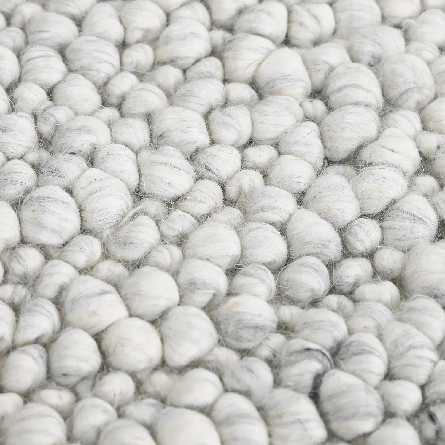Wollen-vloerkleed - Sala Irregular Wool Bubble (lichtgrijze melange)
