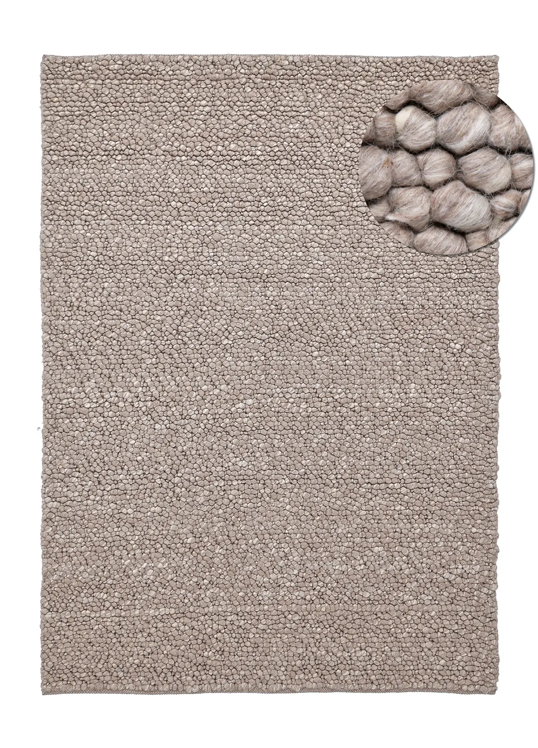 Wollen-vloerkleed - Sala Irregular Wool Bubble (taupe/wit melange)