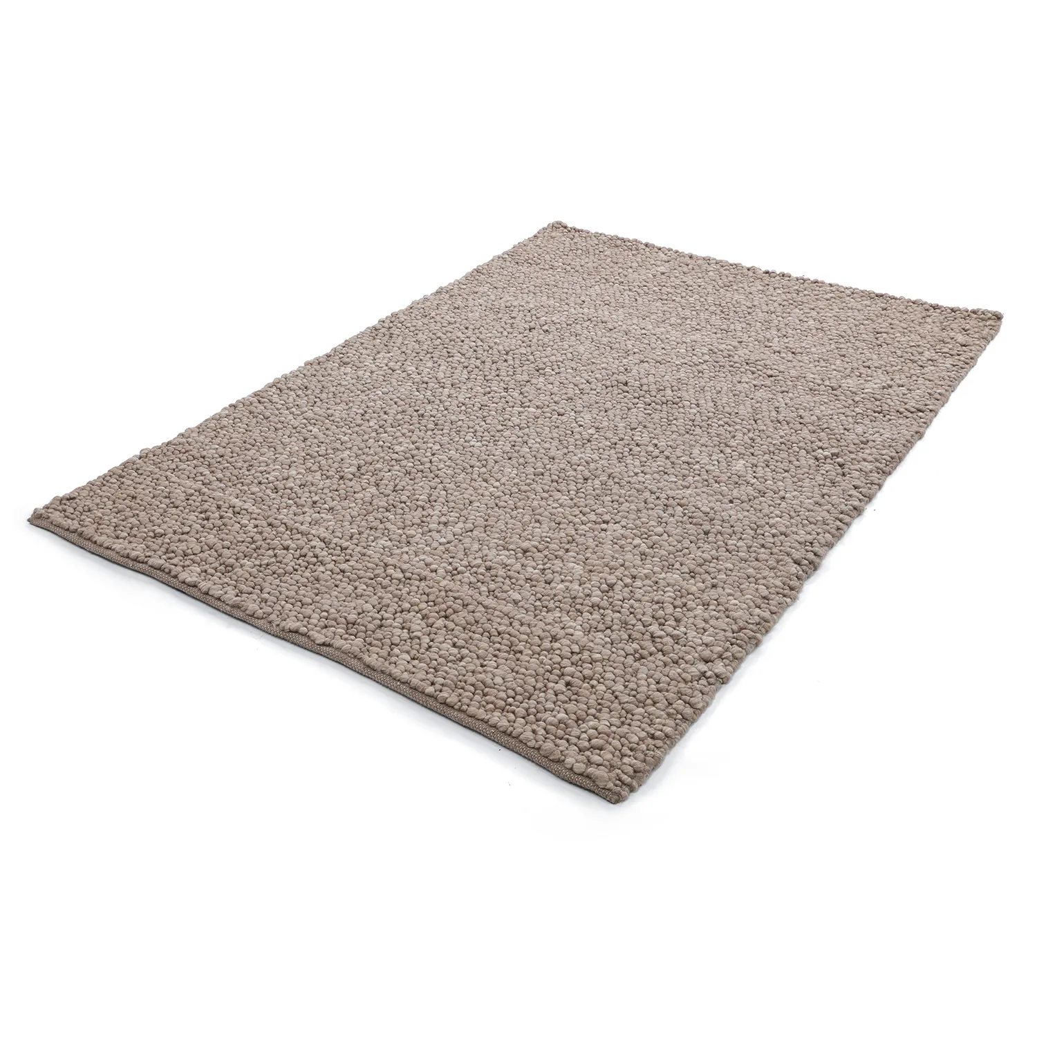 Wollen-vloerkleed - Sala Irregular Wool Bubble (taupe/wit melange)
