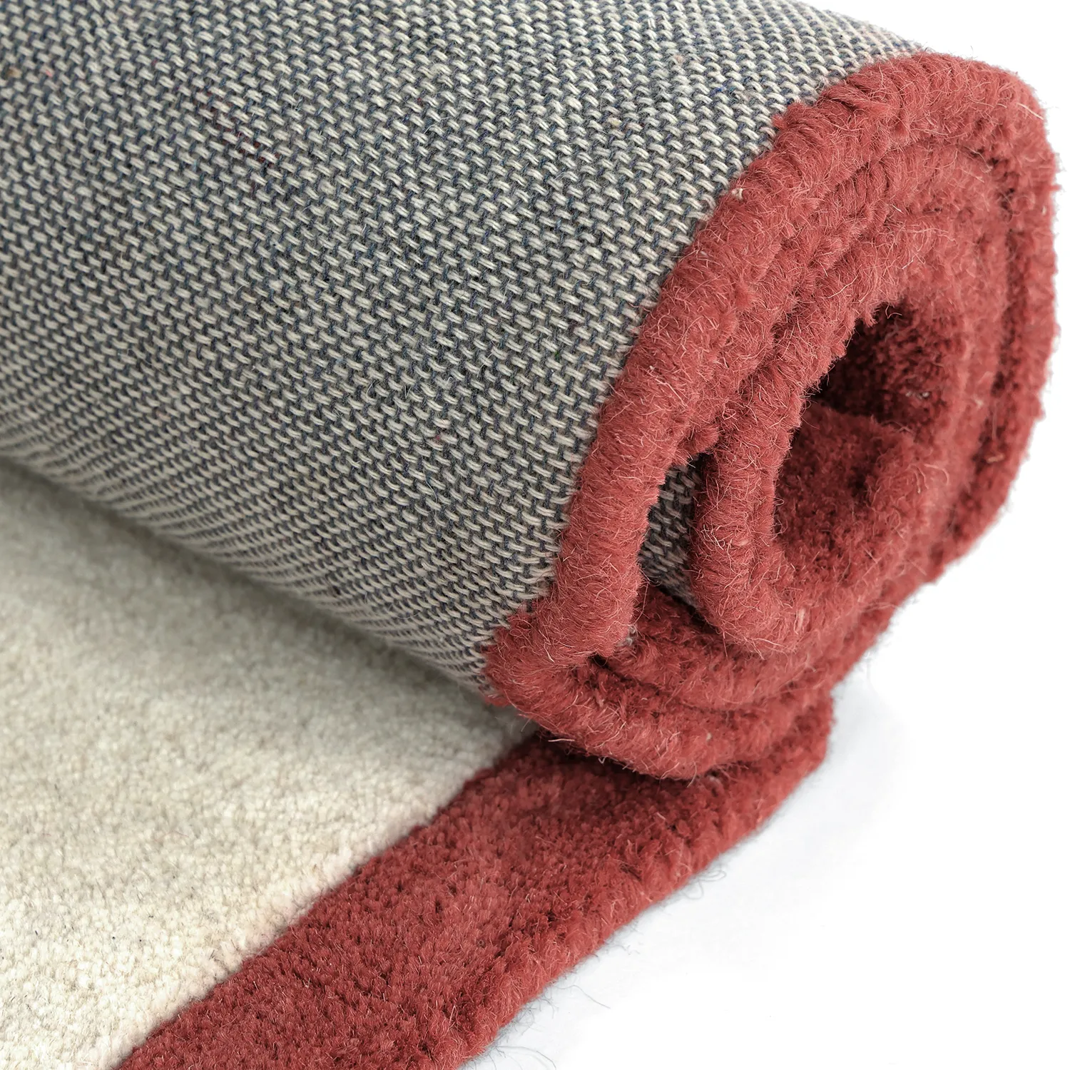 Wollen-vloerkleed - Syl Hand Tufted Wool Premium (rood/wit)