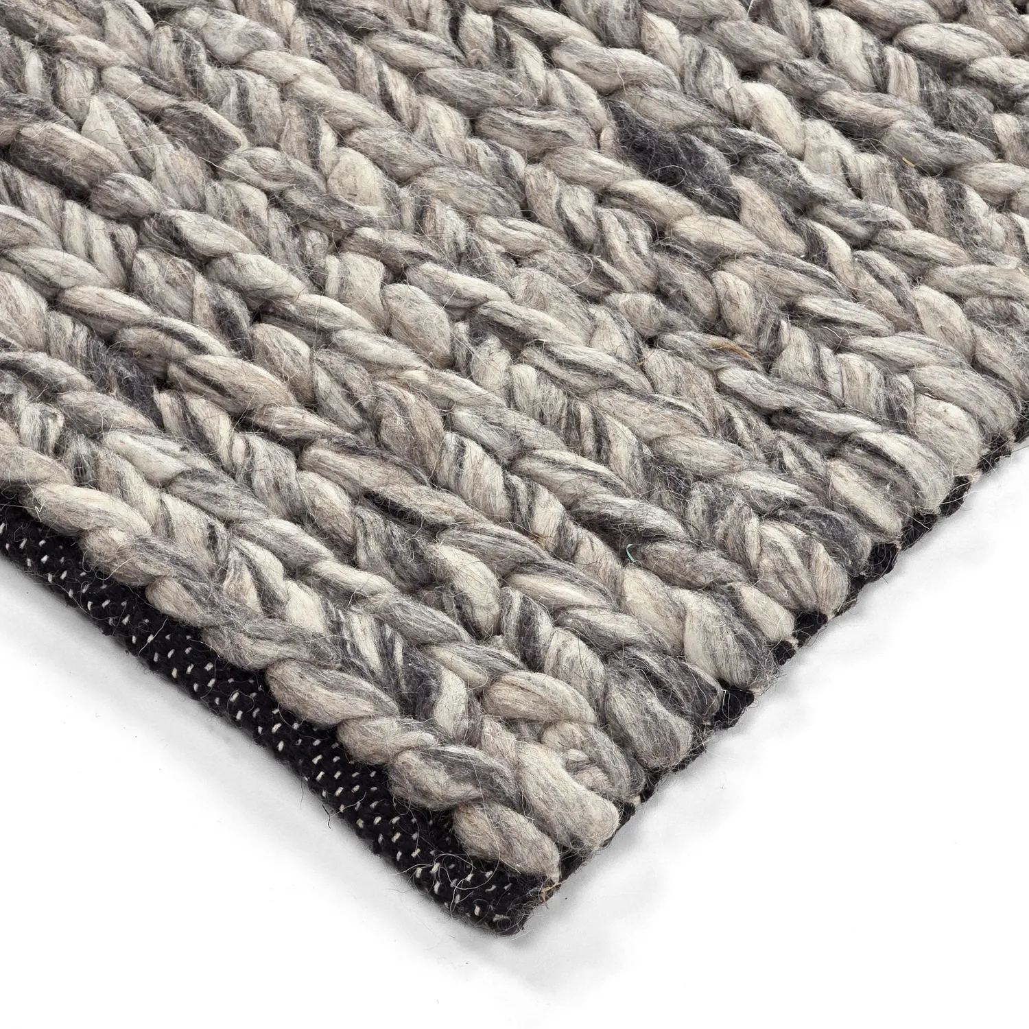 Wollen-vloerkleed - Talvia Braided Wool (donkergrijs)