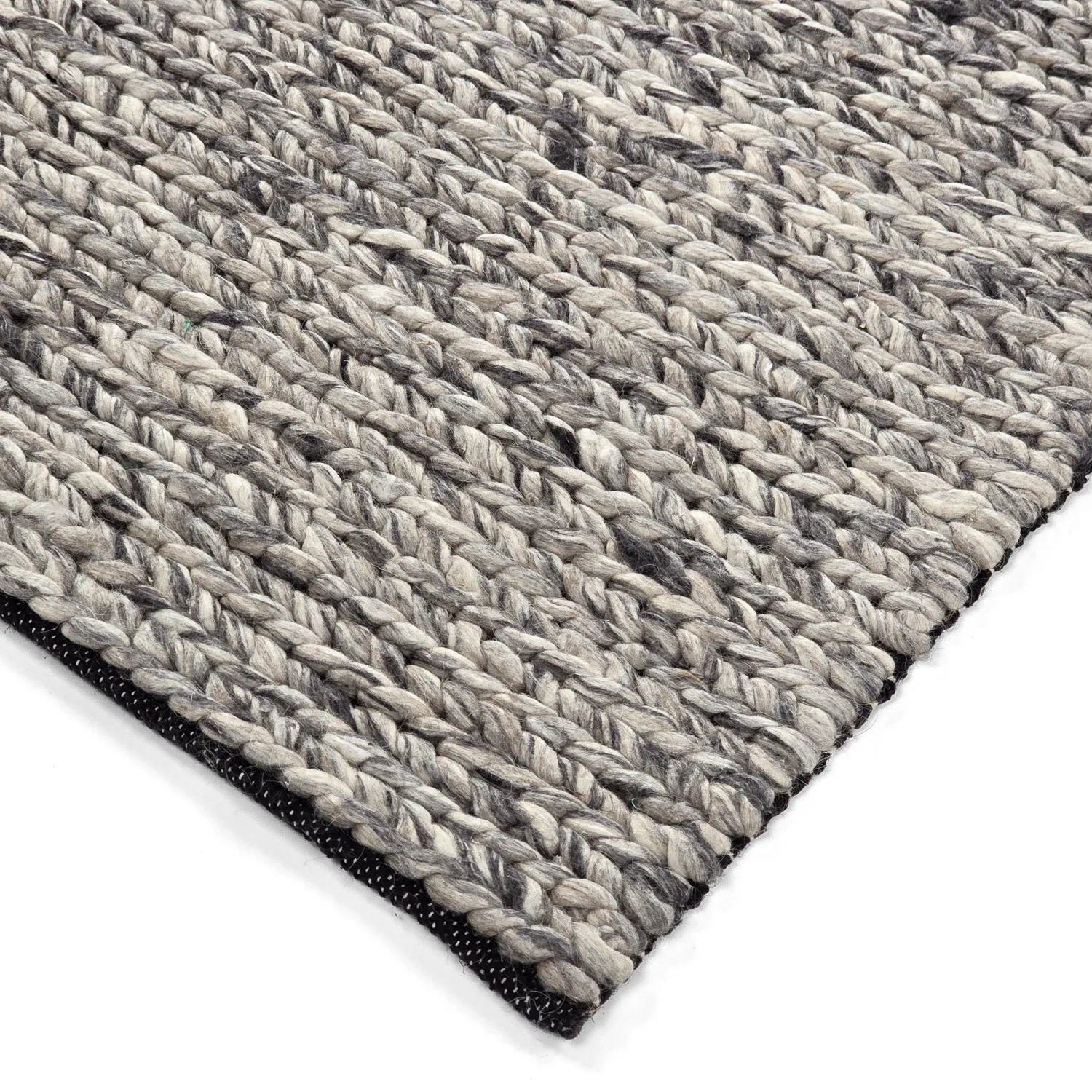 Wollen-vloerkleed - Talvia Braided Wool (donkergrijs)