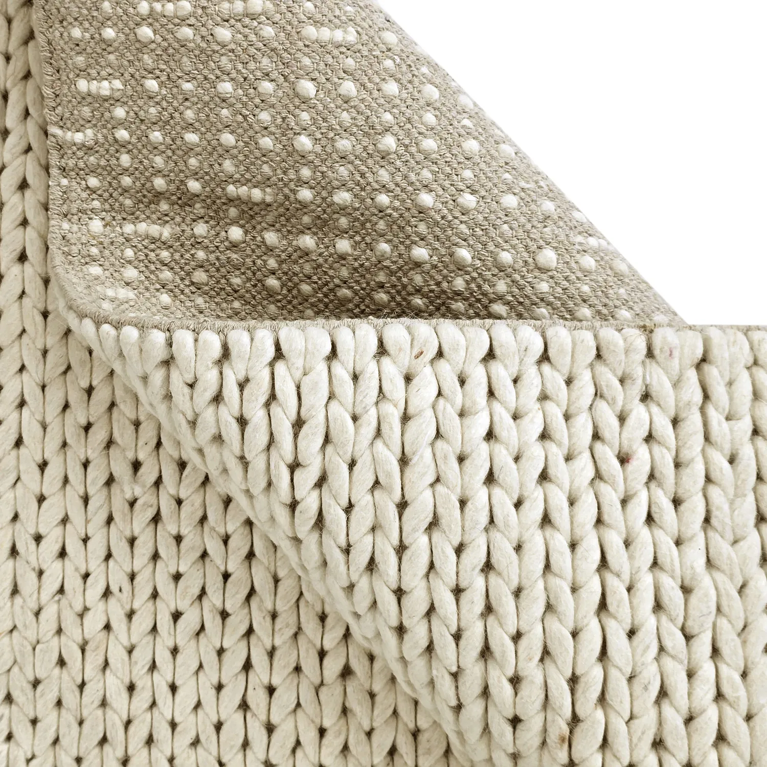 Wollen-vloerkleed - Talvia Braided Wool (gebroken wit)