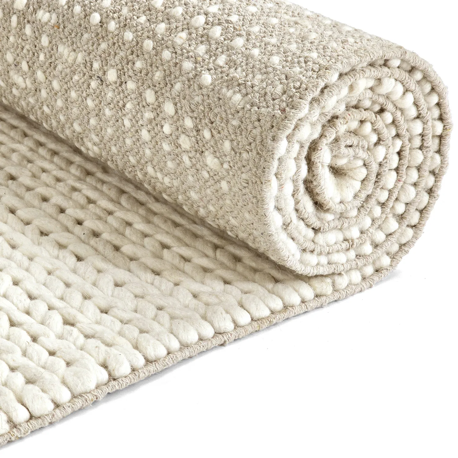 Wollen-vloerkleed - Talvia Braided Wool (gebroken wit)