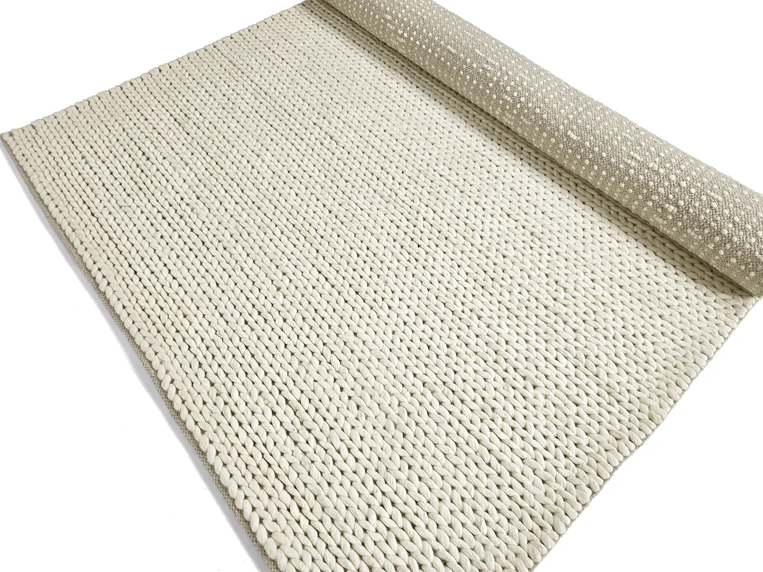 Wollen-vloerkleed - Talvia Braided Wool (gebroken wit)
