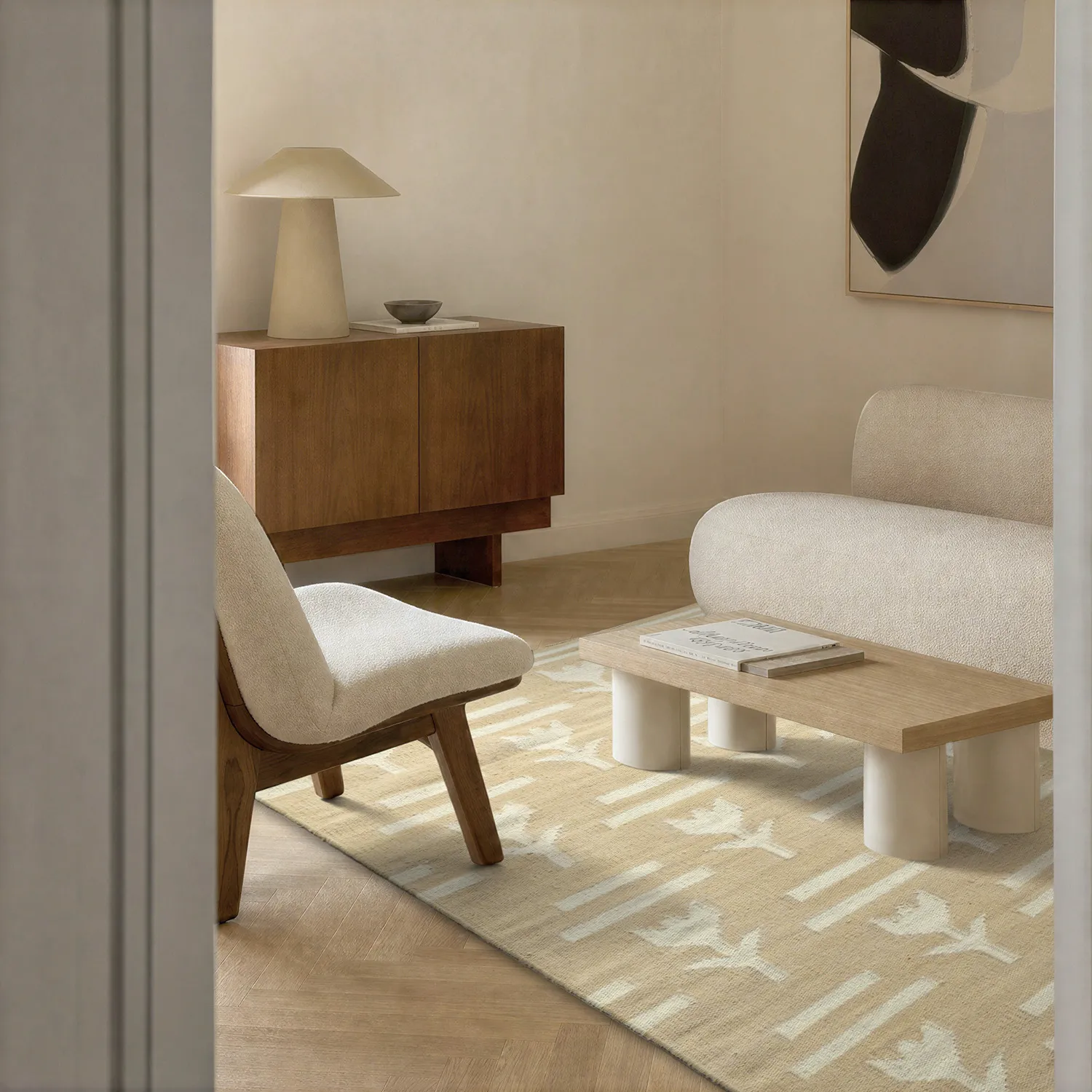 Wollen-vloerkleed - Tomar (beige/crème)