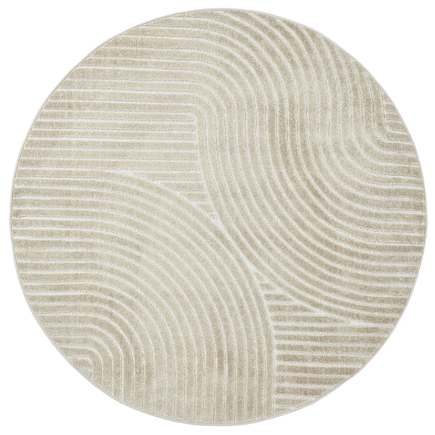 Rond vloerkleed - Indoor/Outdoor Devon (beige)