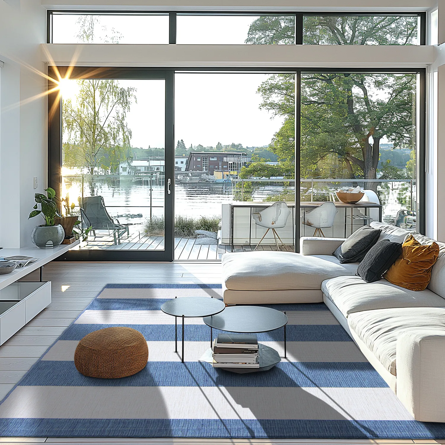 Vloerkleden voor binnen en buiten - Santana (blauw)