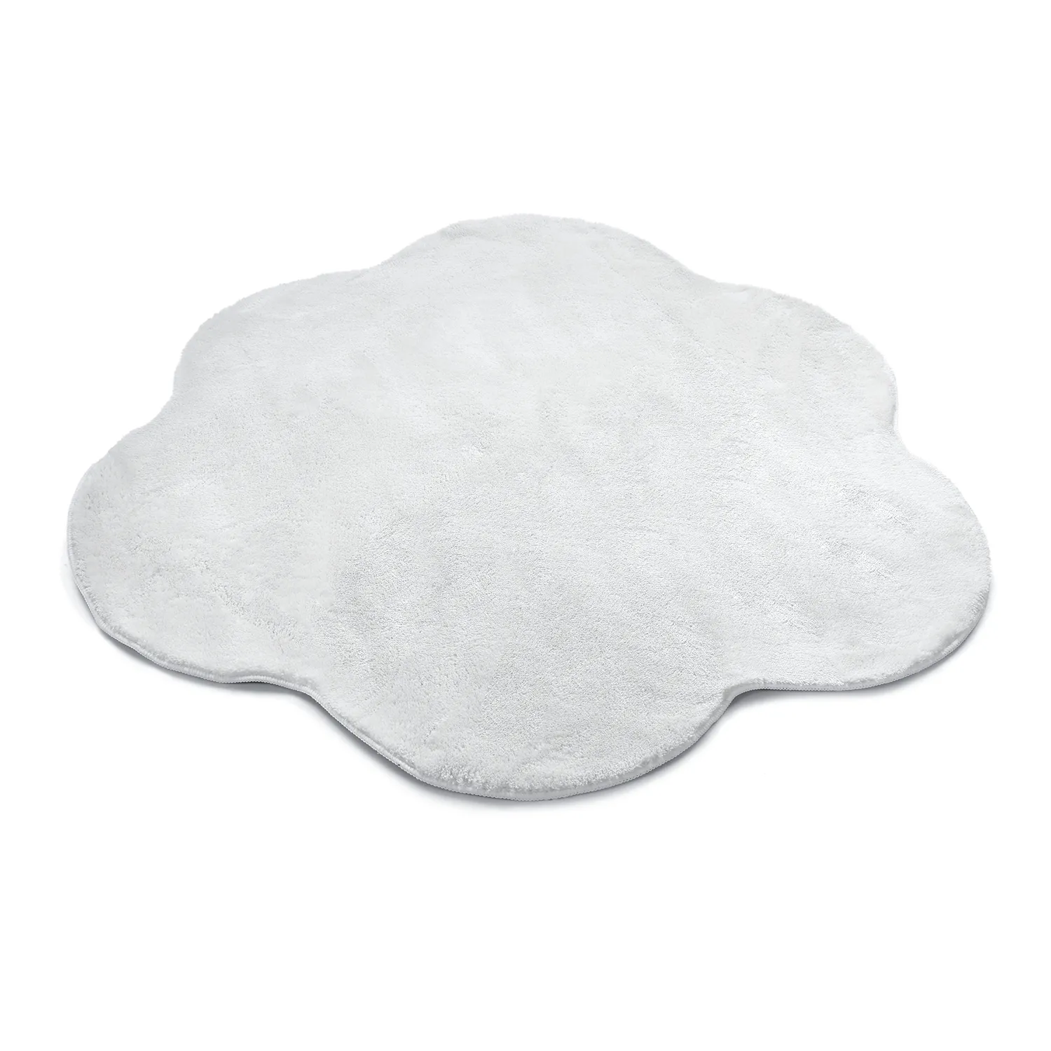 Rond Golvend Vloerkleed - Aranga Super Soft Fur (wit)