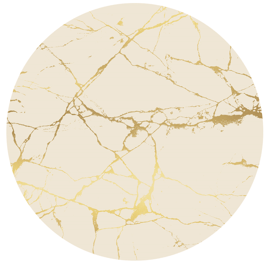 Rond vloerkleed - Vieste (beige/goud)