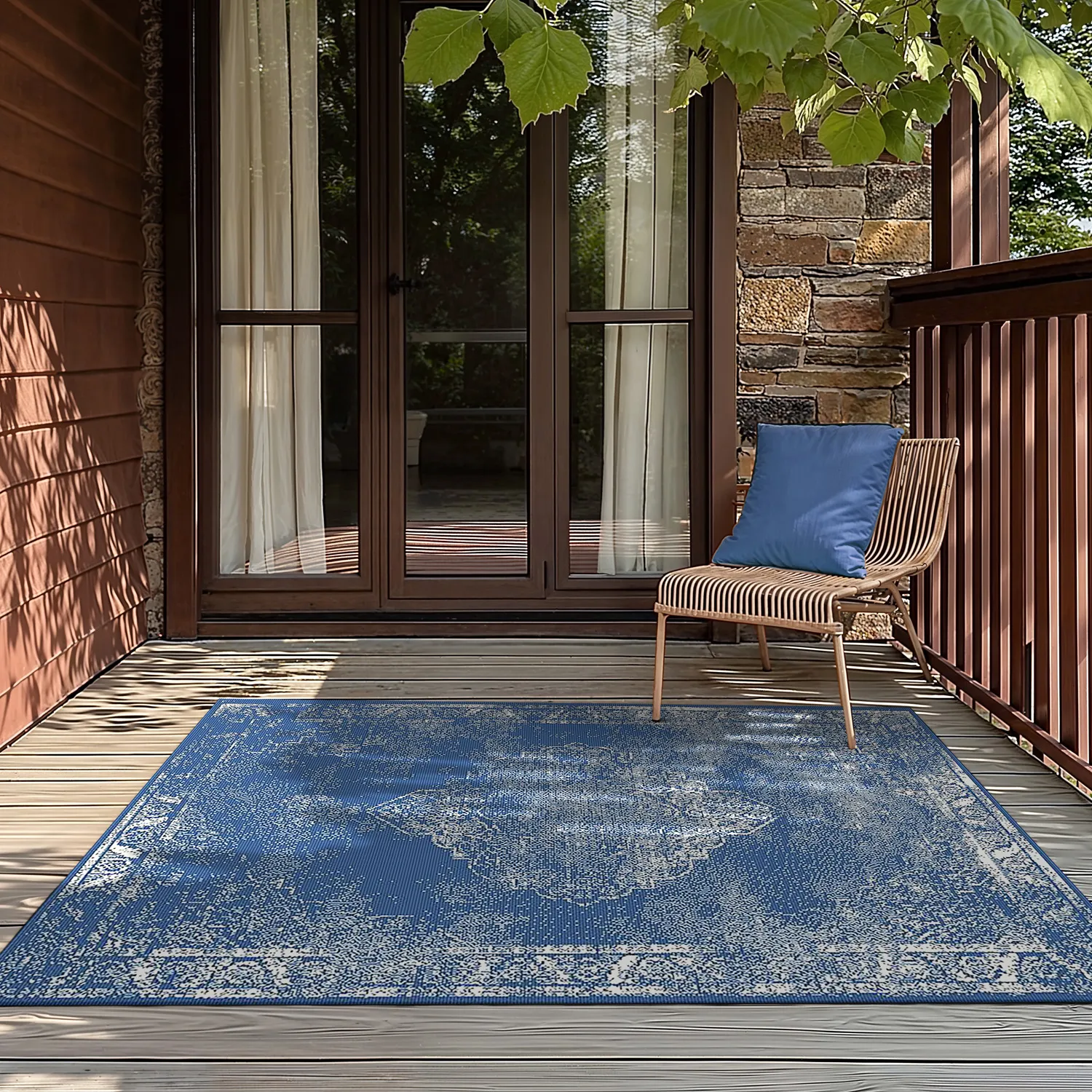 Vloerkleden voor binnen en buiten - Brussels Weave (blauw)