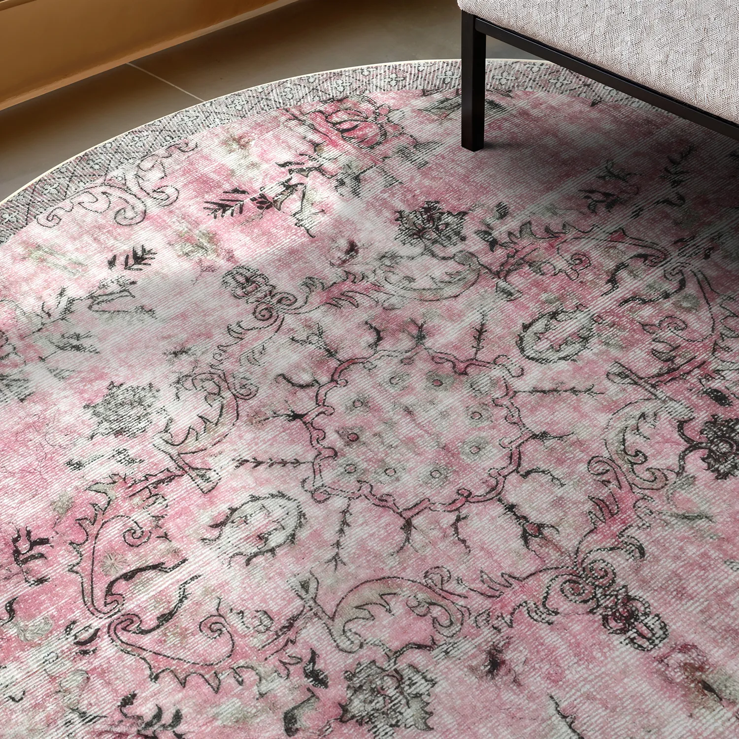 Rond vloerkleed - Rosalie (roze)