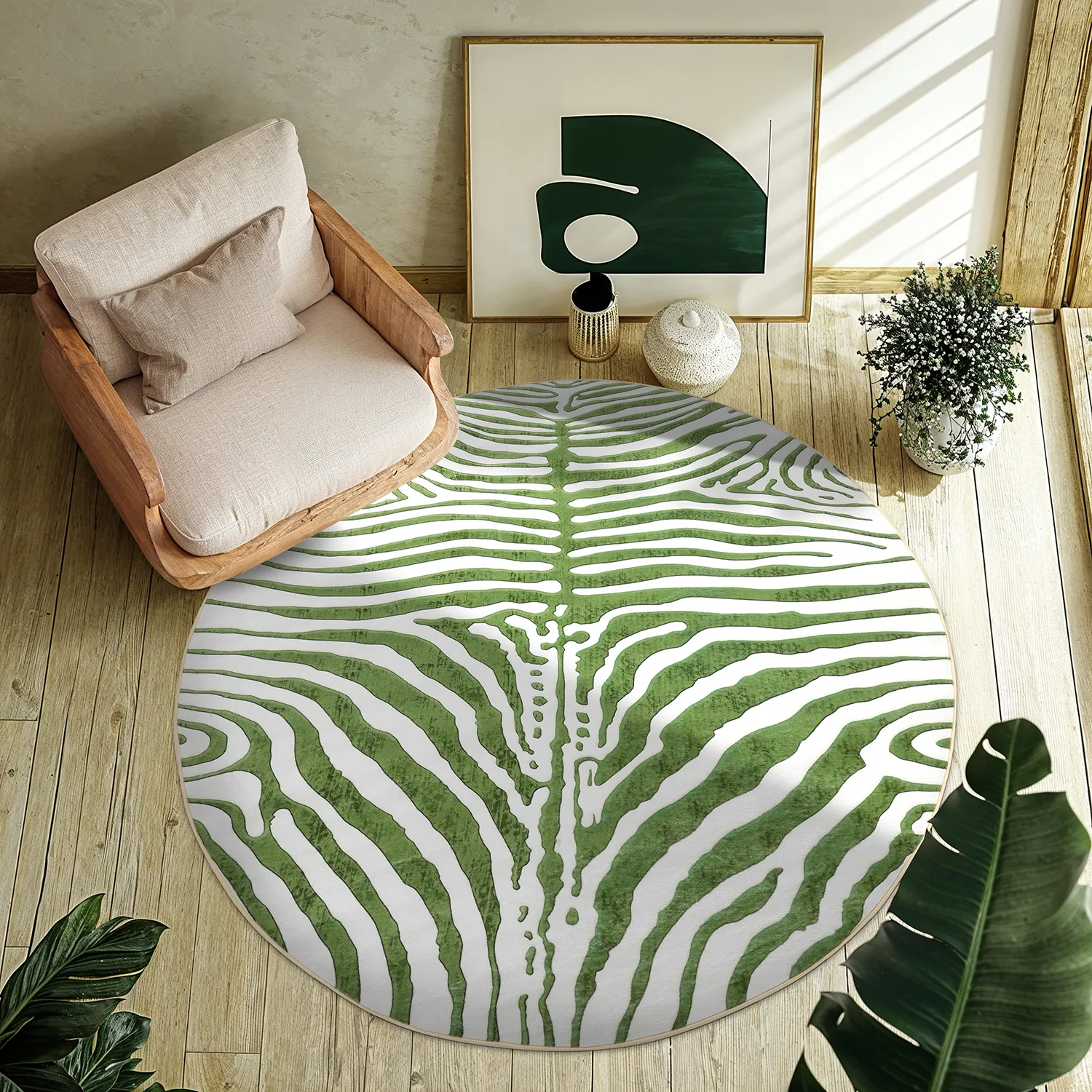 Rond vloerkleed - Zebra (groente)