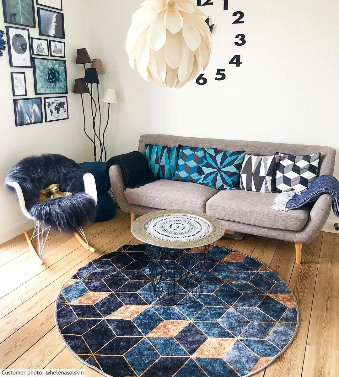 Rond vloerkleed - Brigooda (blauw)