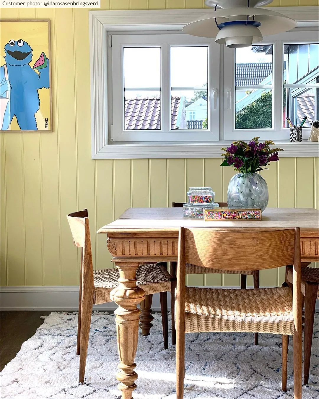 Hoogpolig vloerkleed - Marini (blauw/multi)